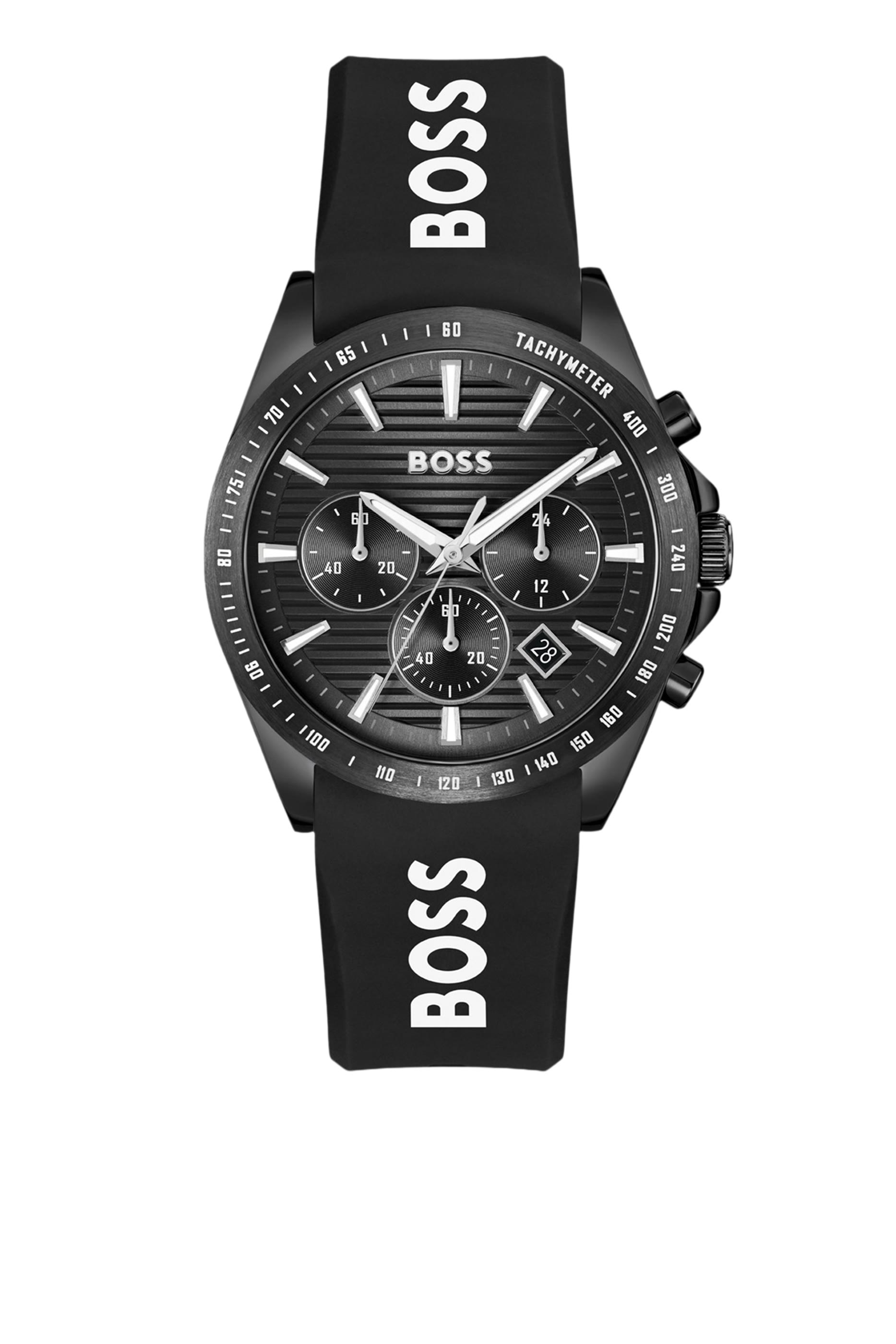 Silicone Logo Strap Chronograph Watch
