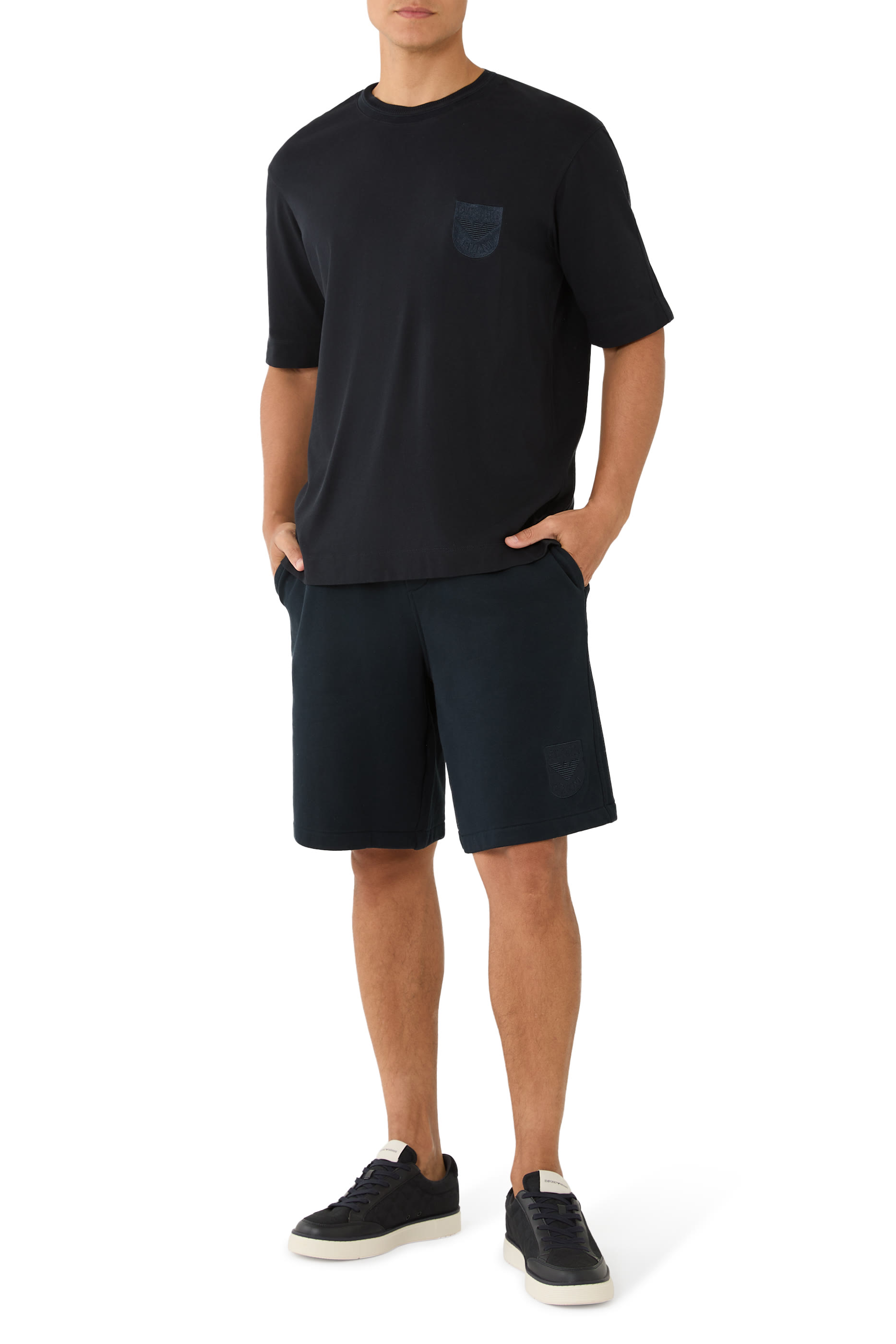 Heavy Jersey T-Shirt with Shield Embroidery