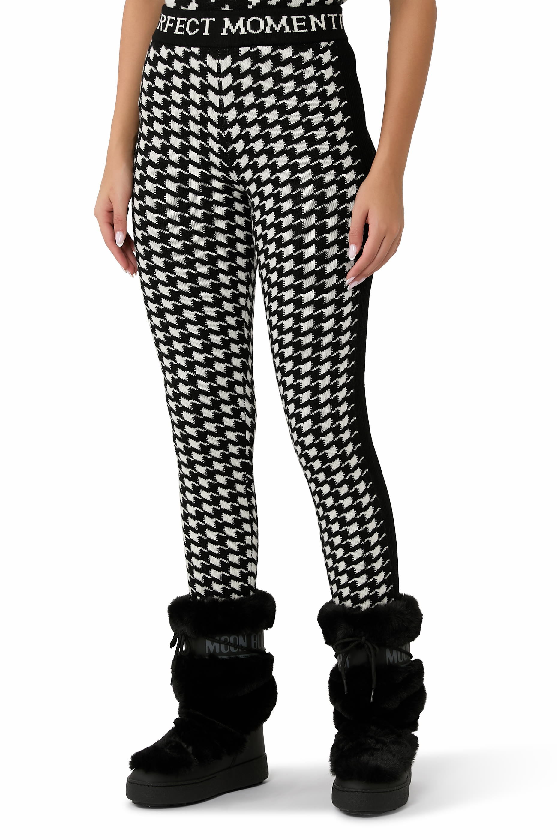 Houndstooth Merino Wool Leggings 