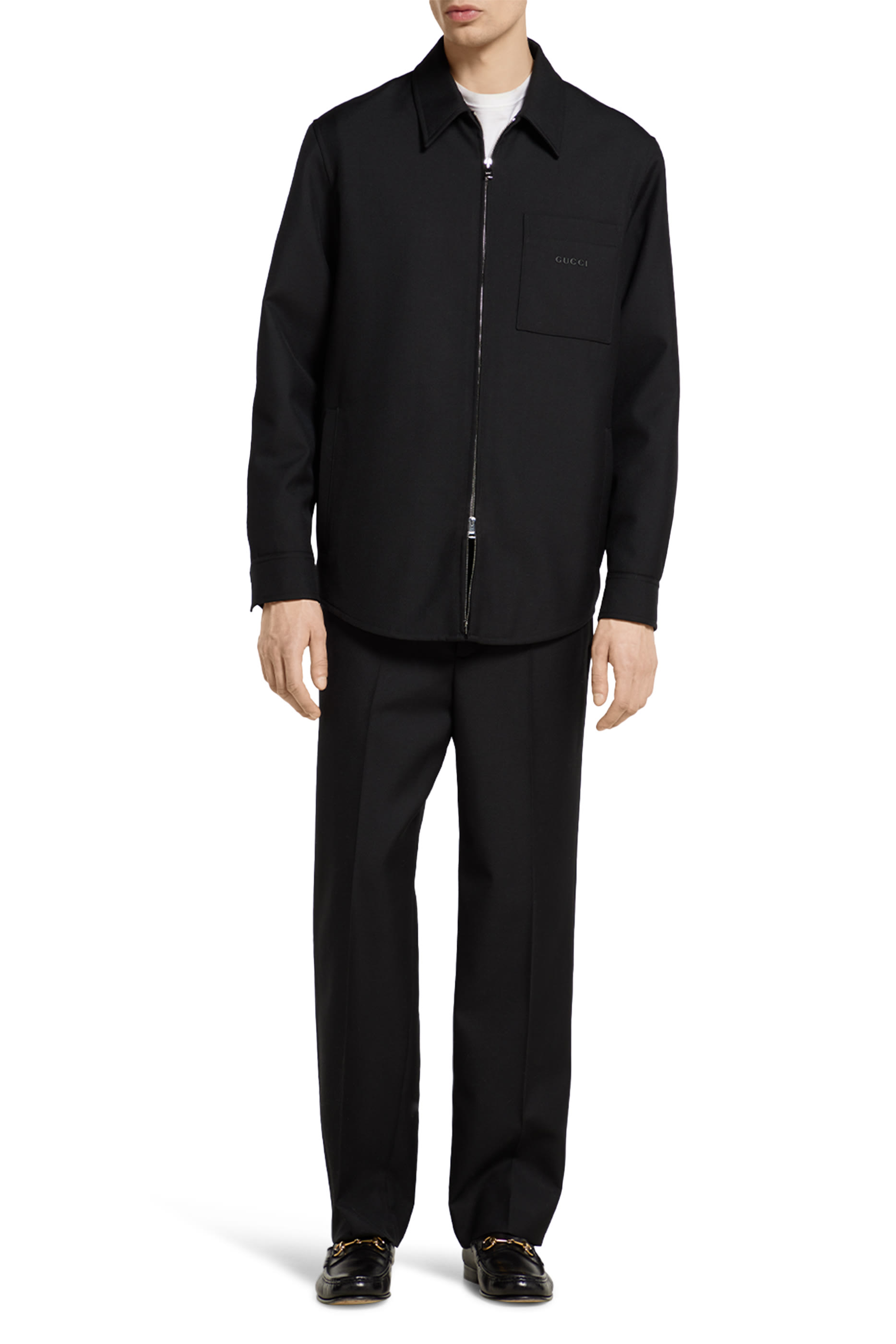 Wool Twill Zip Overshirt