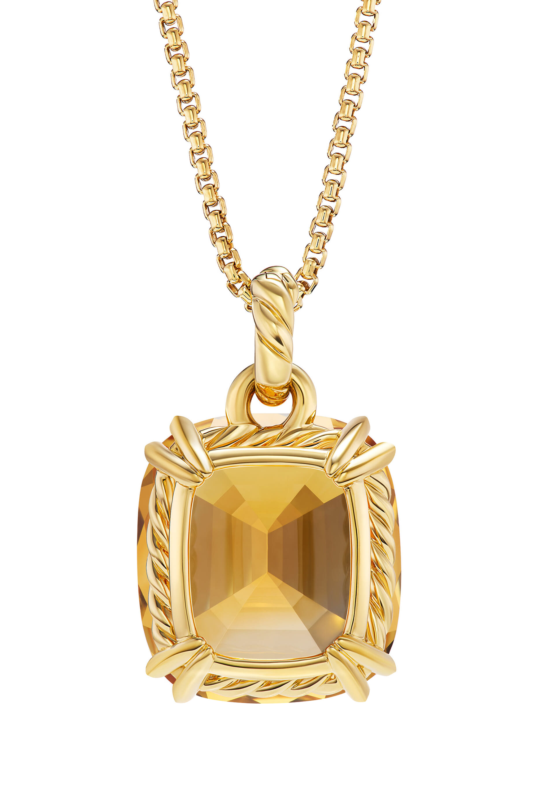 Marbella Citrine Pendant Enhancer, 18K Yellow Gold