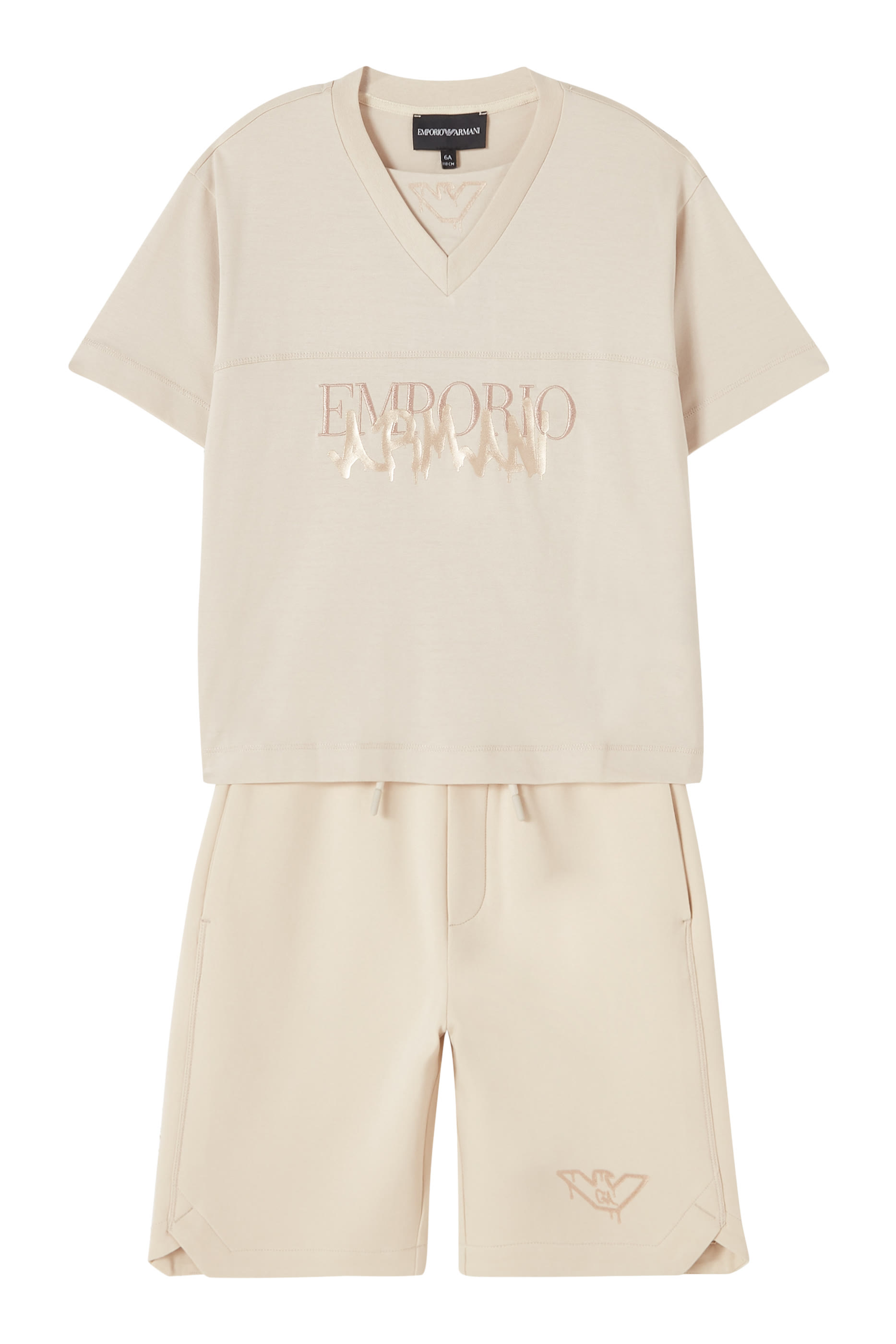 Kids Logo Text T-Shirt & Shorts Set