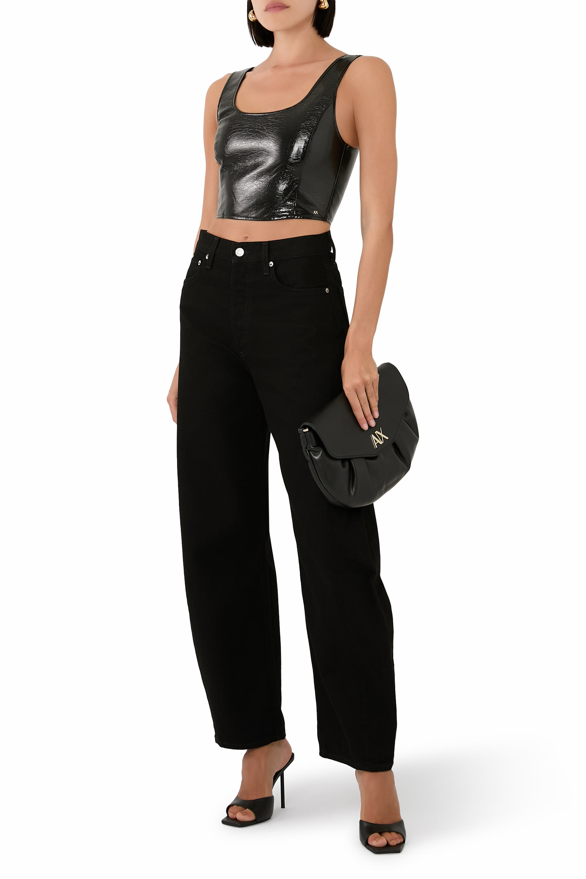 Salin de Giraud Leather Crop Top