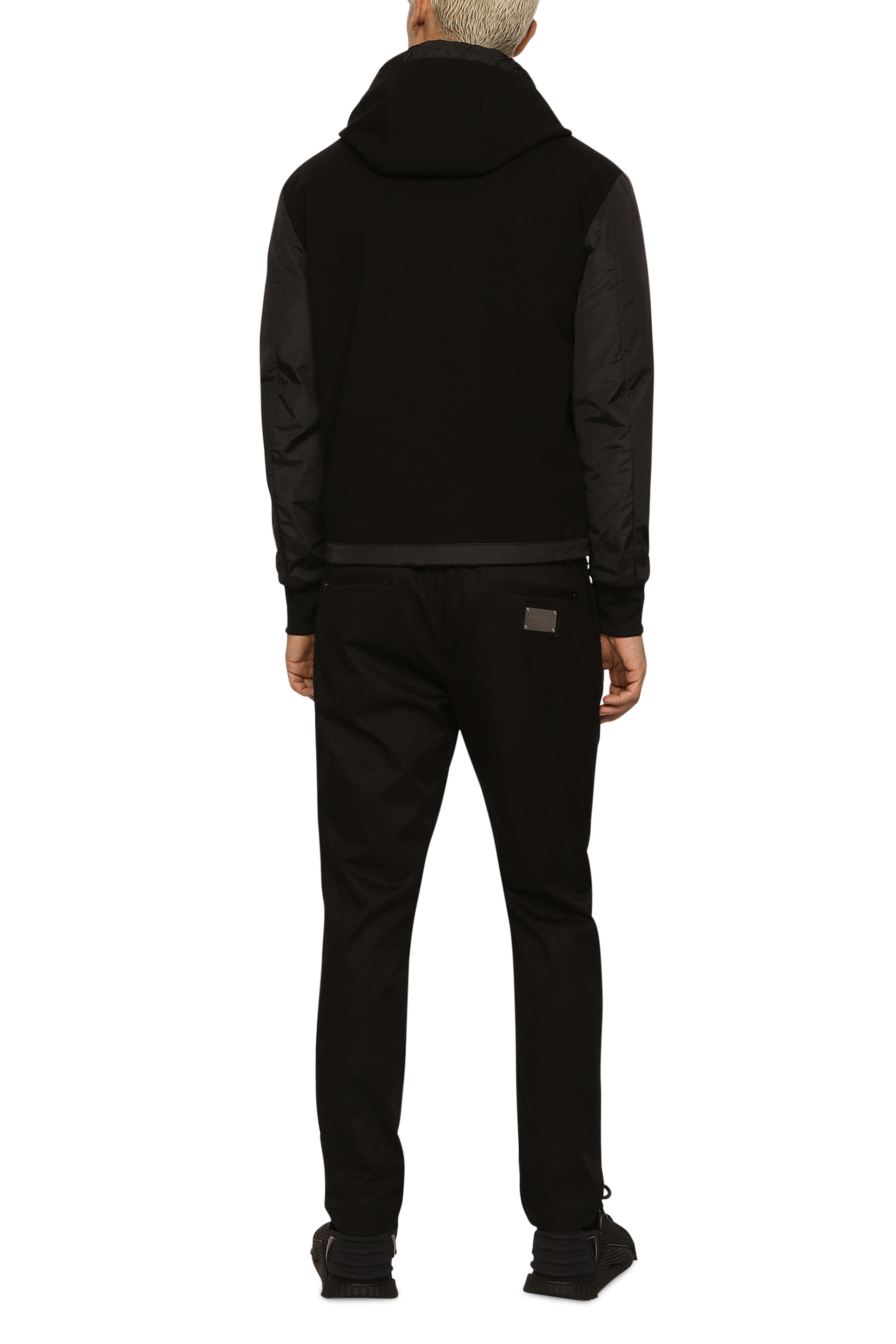 Stretch Cotton Jogging Pants with Logo Tag