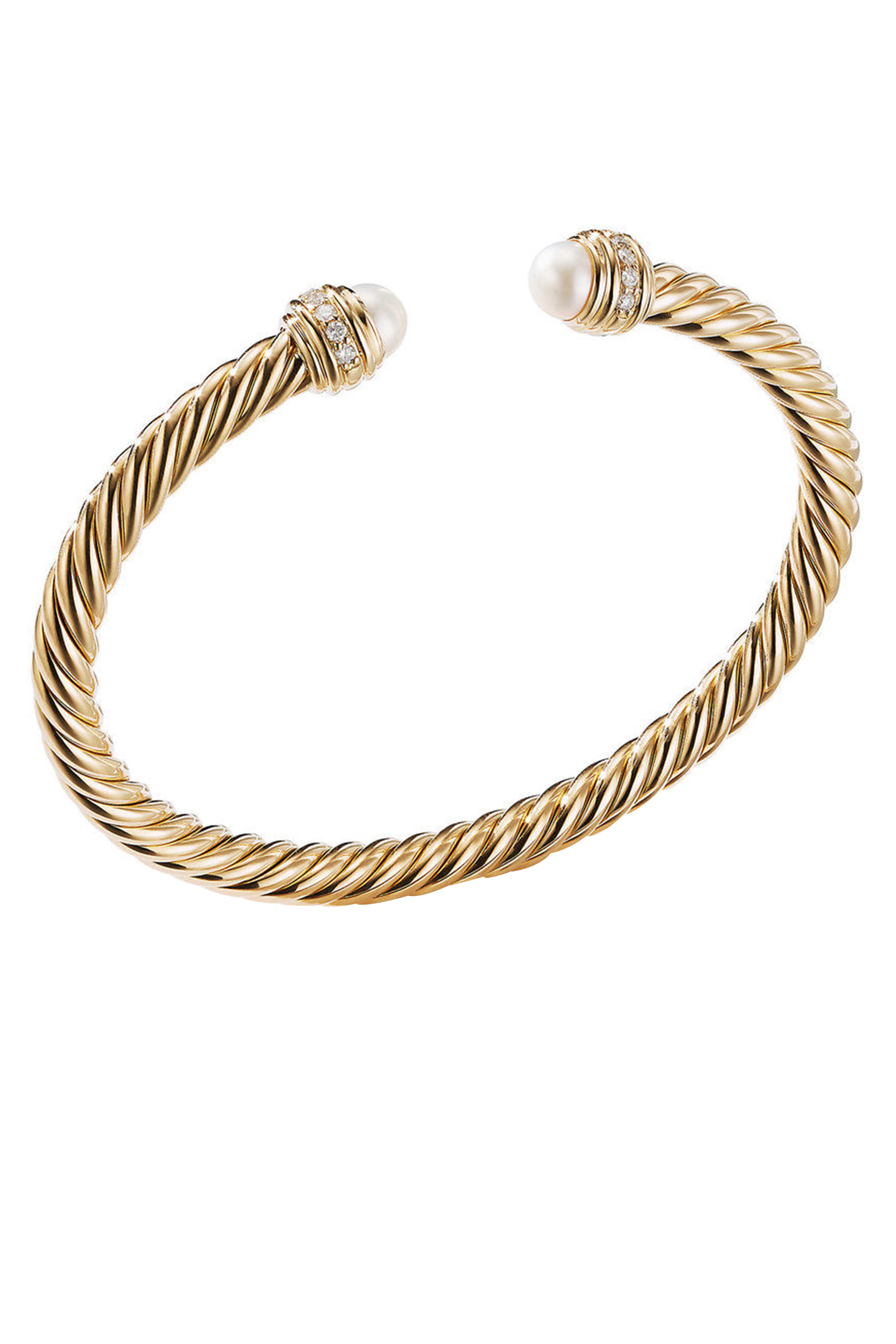 18K Yellow Gold, Pearls & Diamonds Classic Cablespira&reg; Bracelet