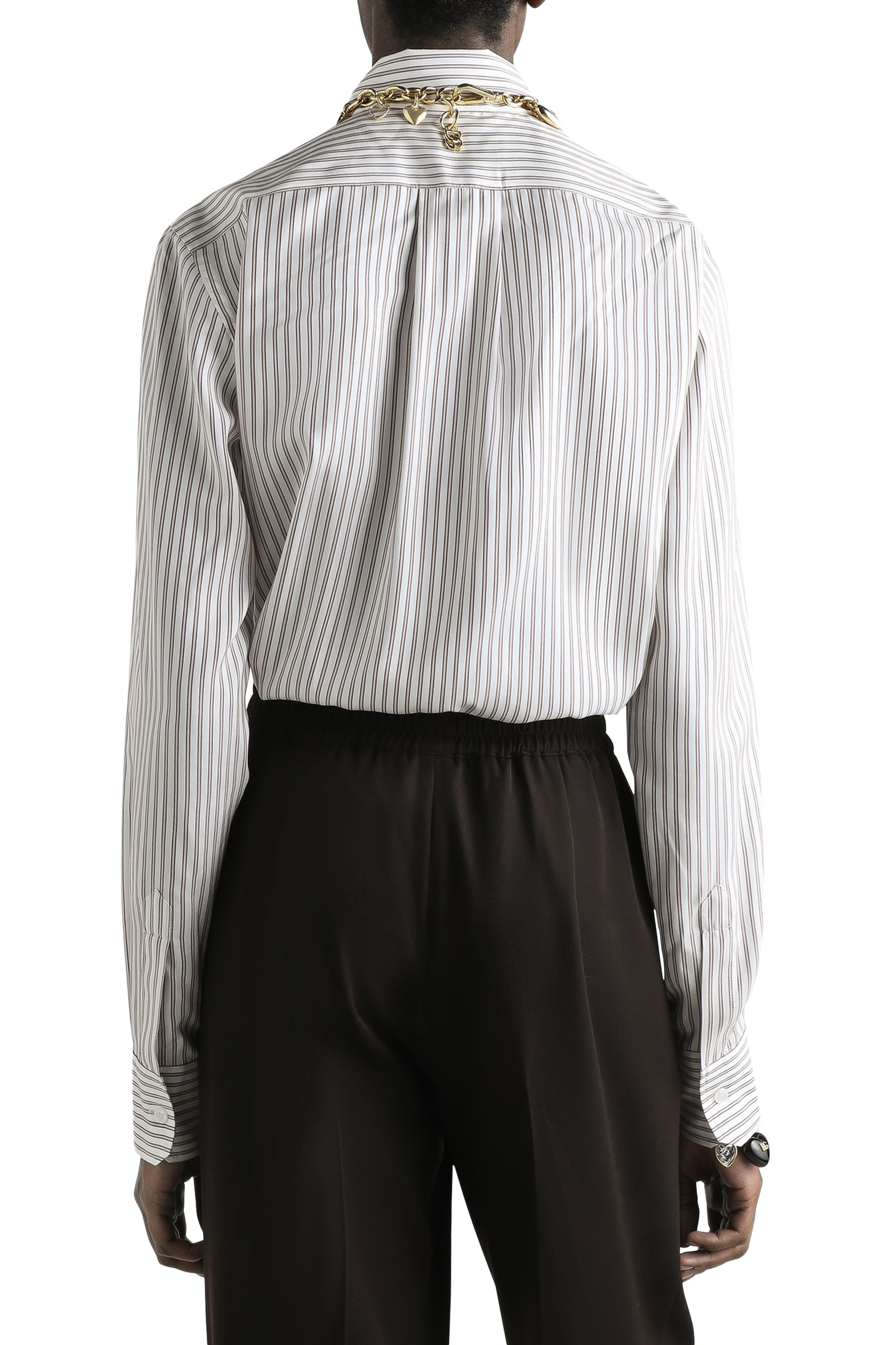 Striped Print Silk Shirt