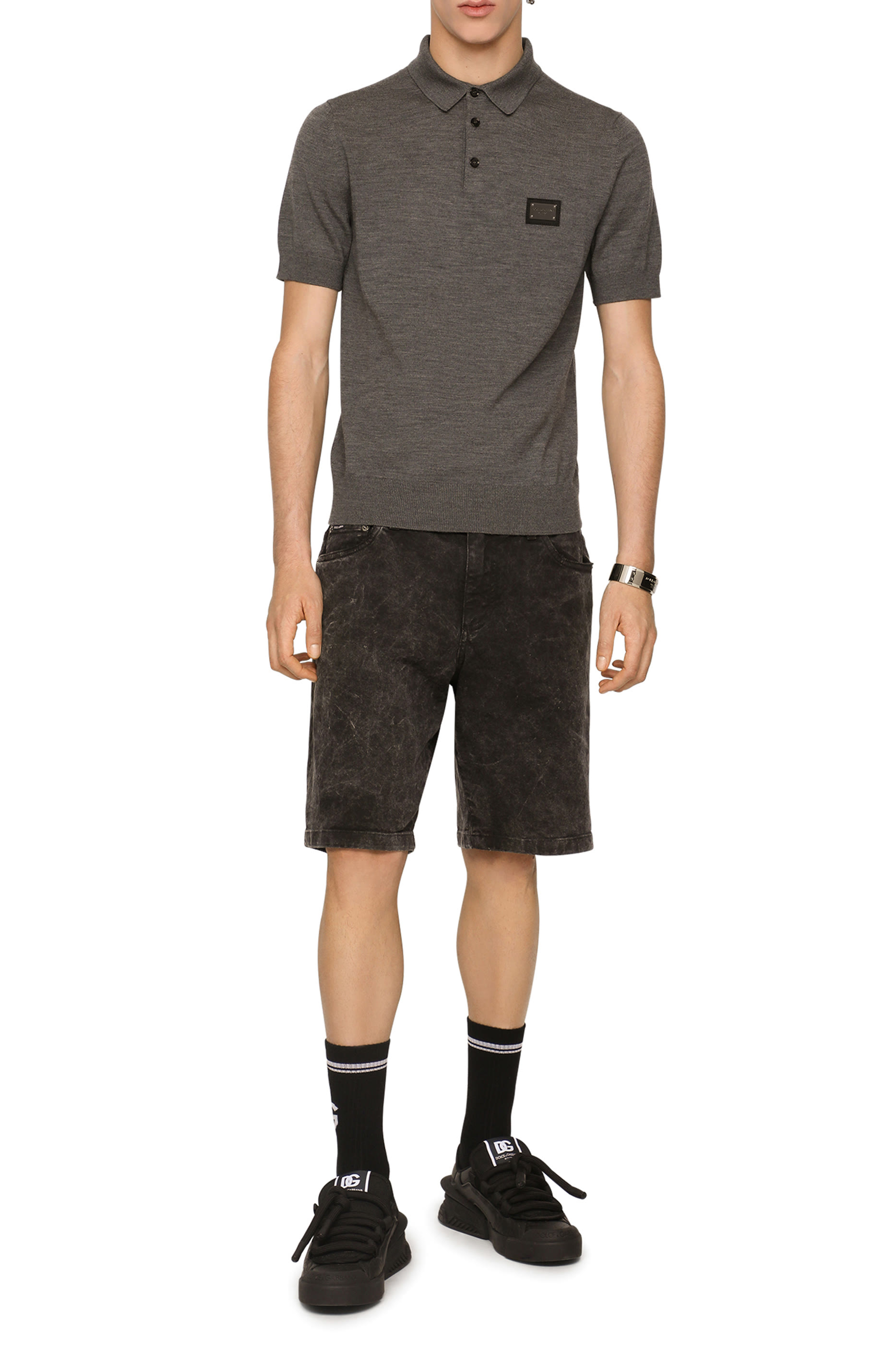  Wool Polo-Shirt with Branded Tag