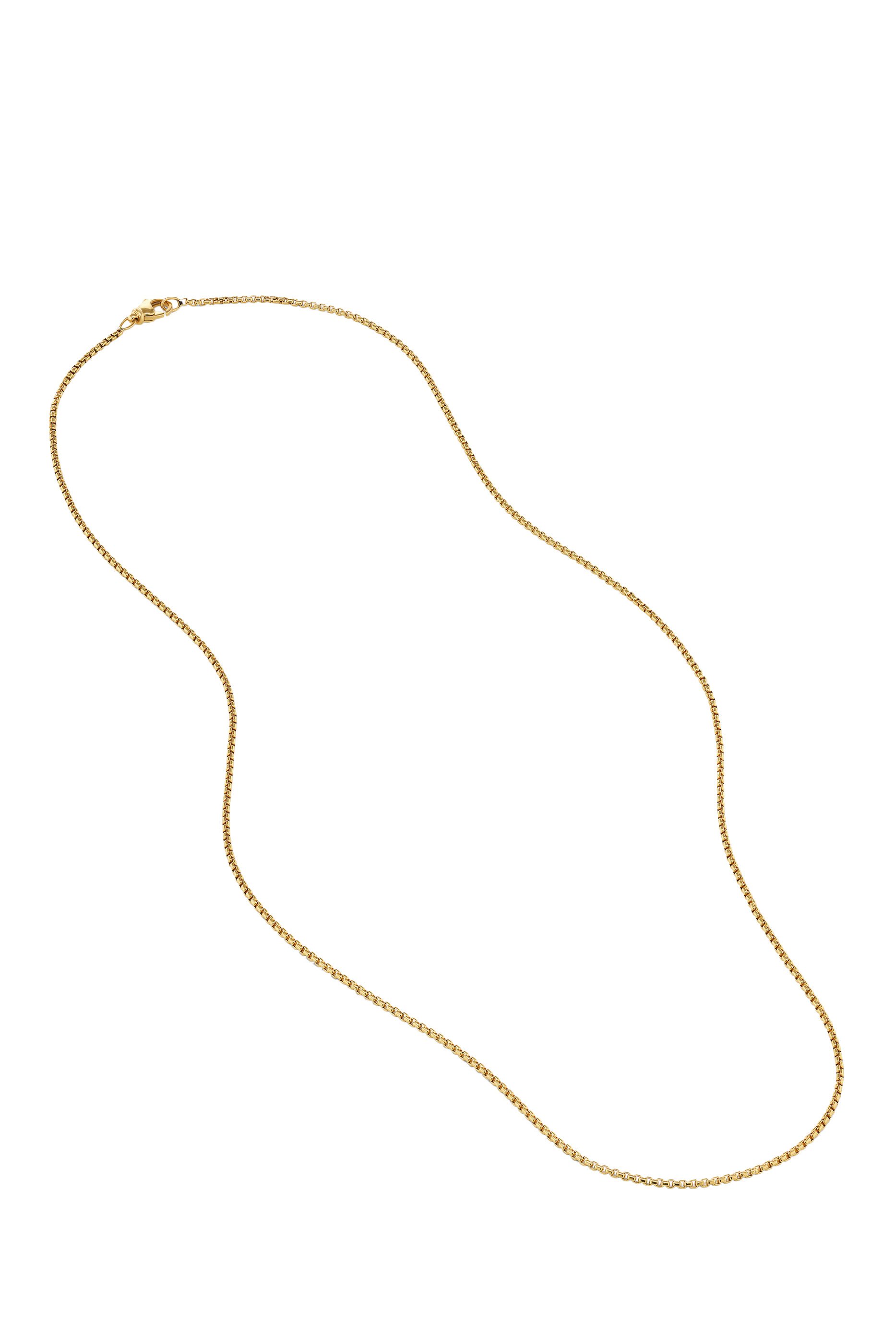 Box Chain Necklace, 18k Yellow Gold