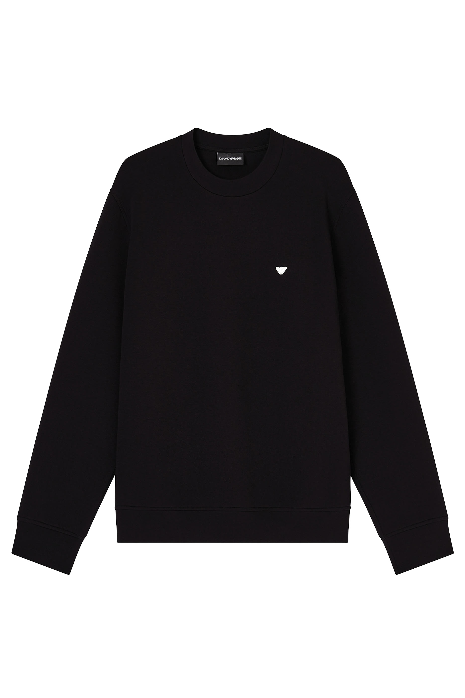 Double Jersey Sweatshirt With Micro Eagle Embroidery 