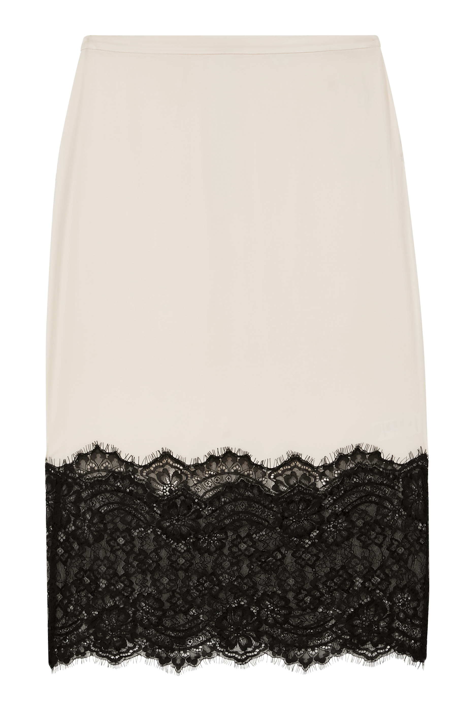 Satin Lace Slip Midi Skirt 