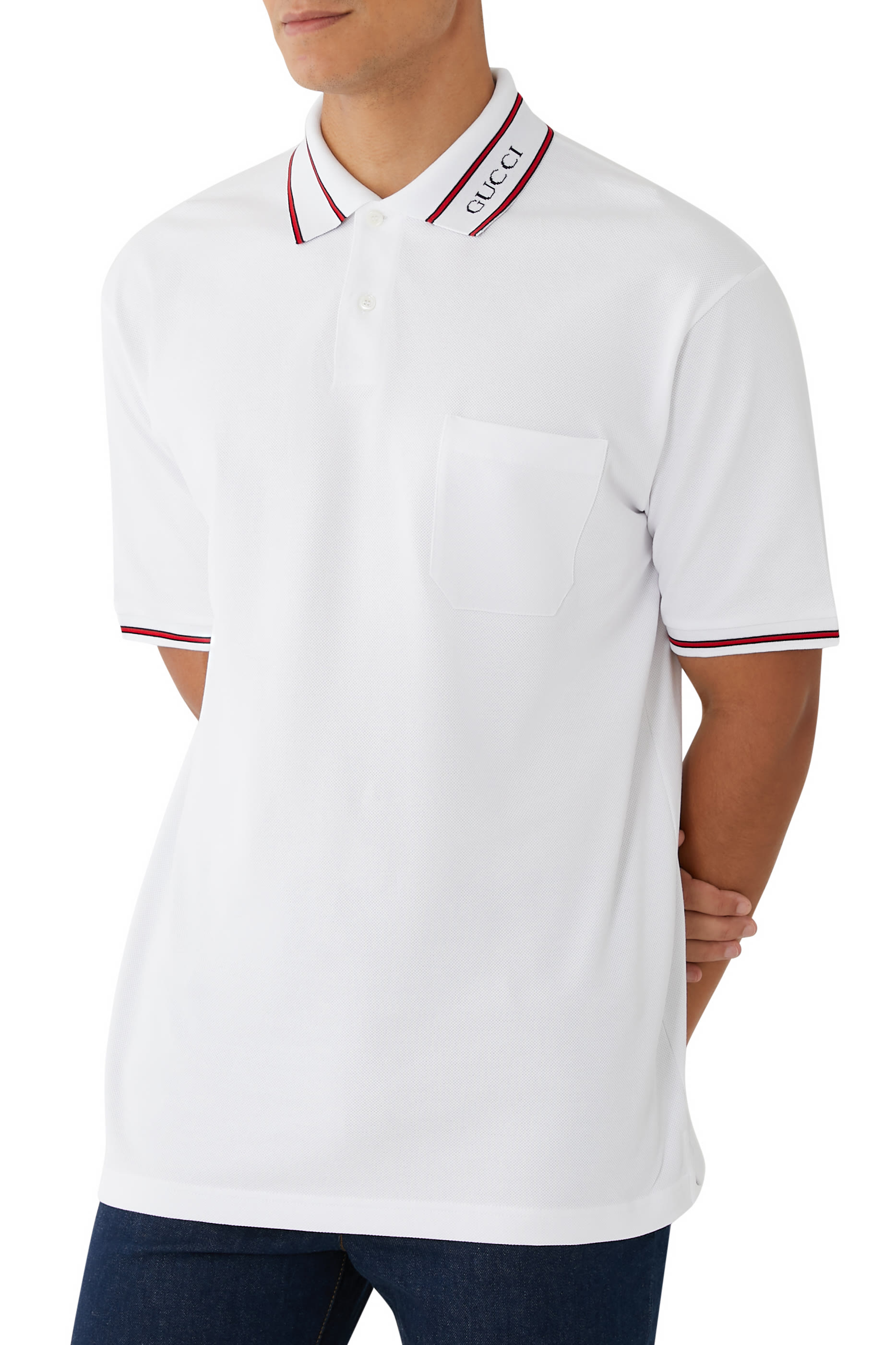 Cotton Piquet Polo Shirt with Web