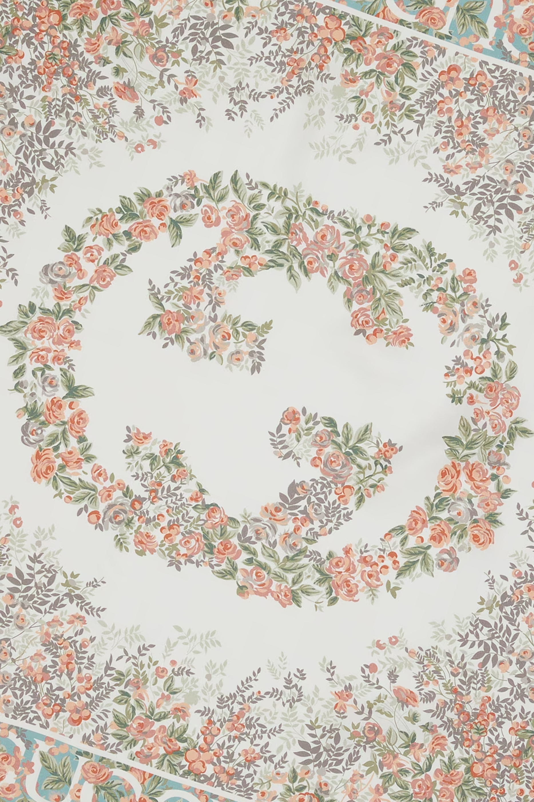 Interlocking G Floral Print Silk Scarf