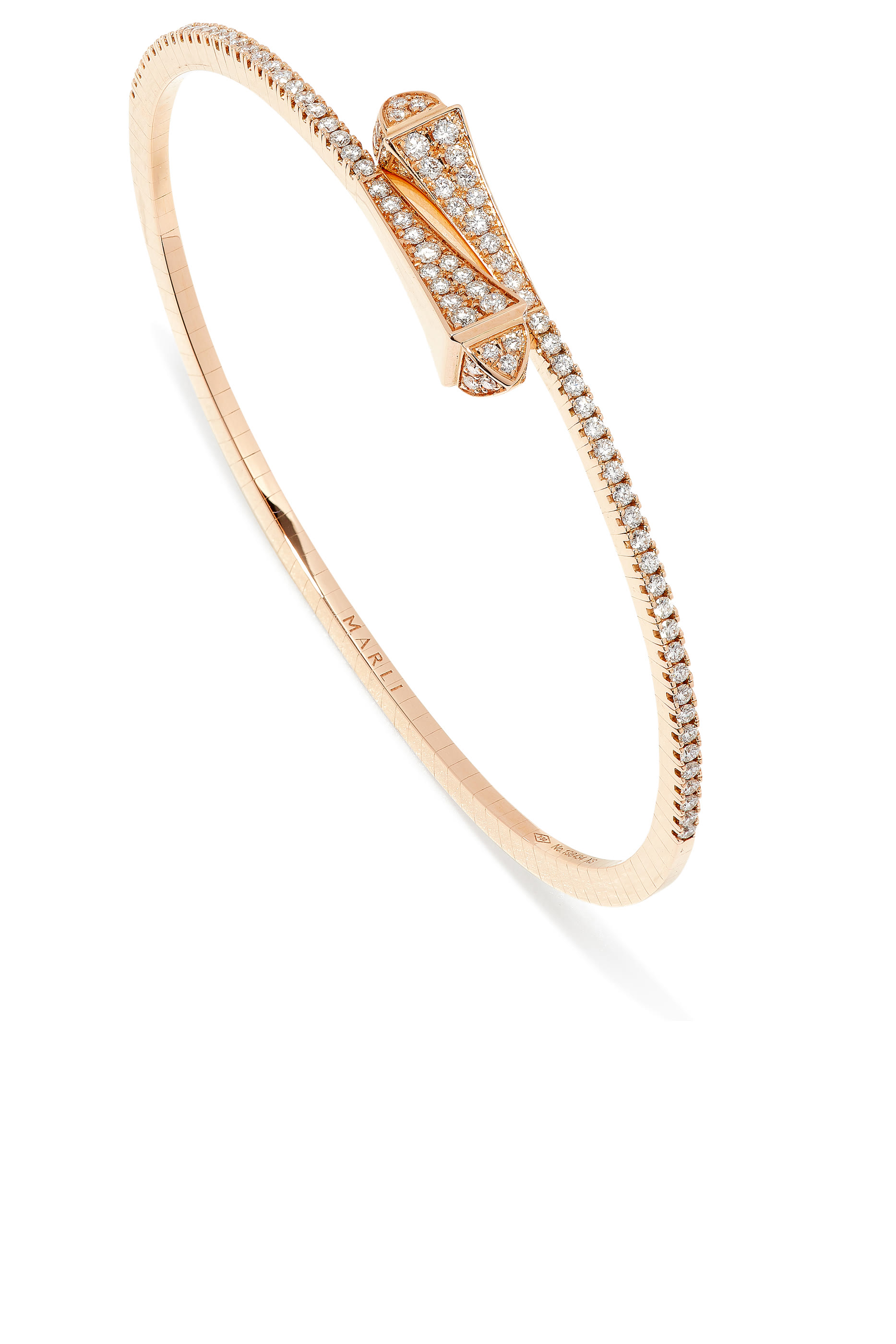 Cleo 18k Rose Gold Full Diamond Slim Bangle