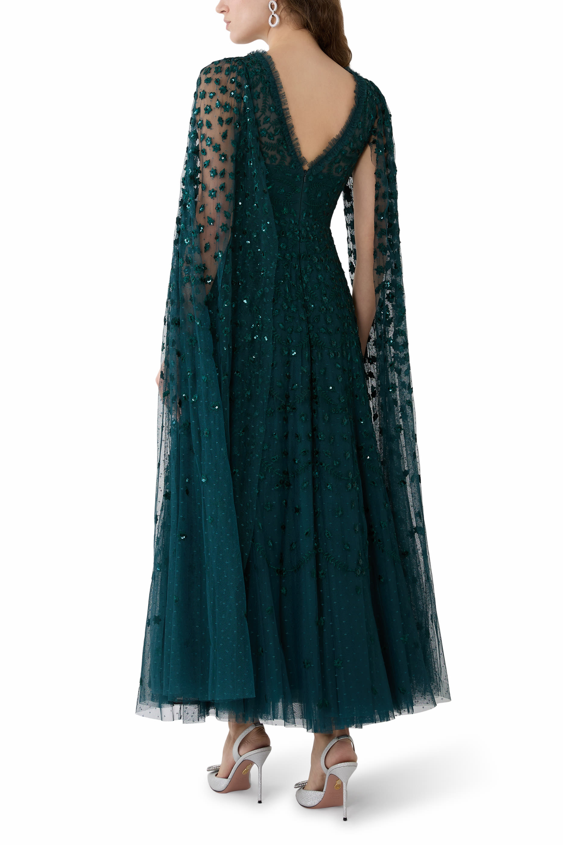 Clover Cape Sleeve Ankle Gown