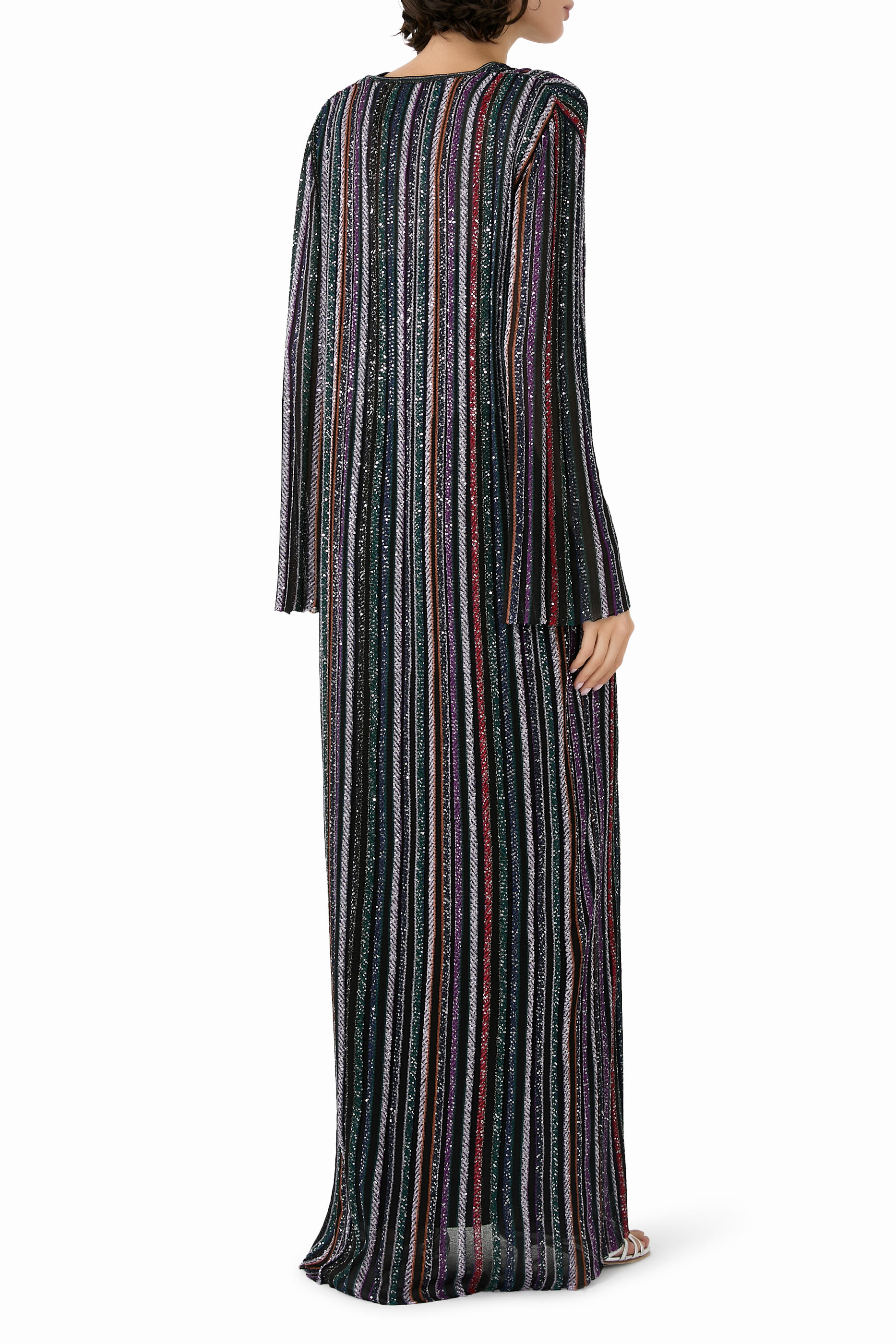 Striped Partial Long Dress