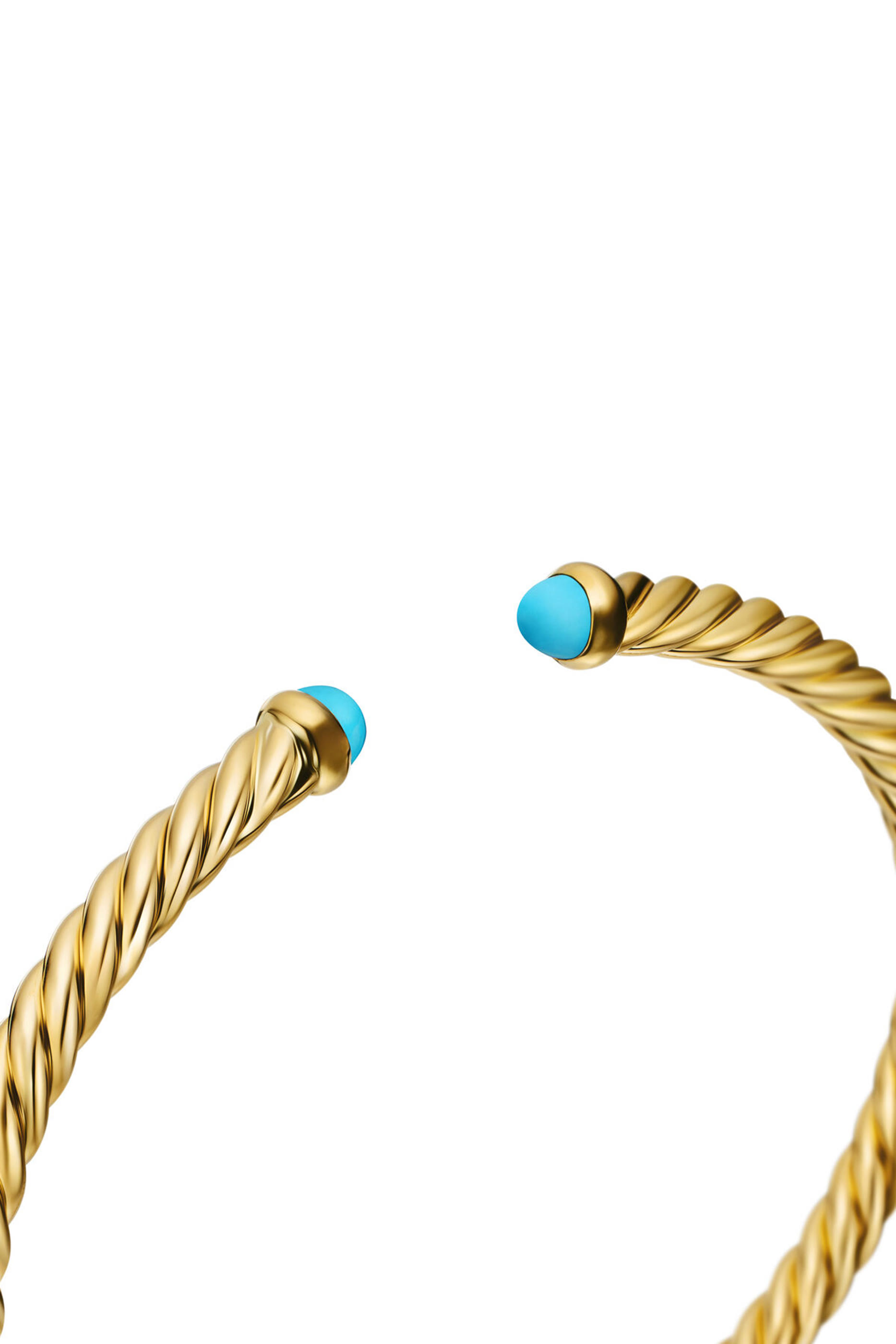 18K Yellow Gold & Turquoise Cable Flex Bracelet 