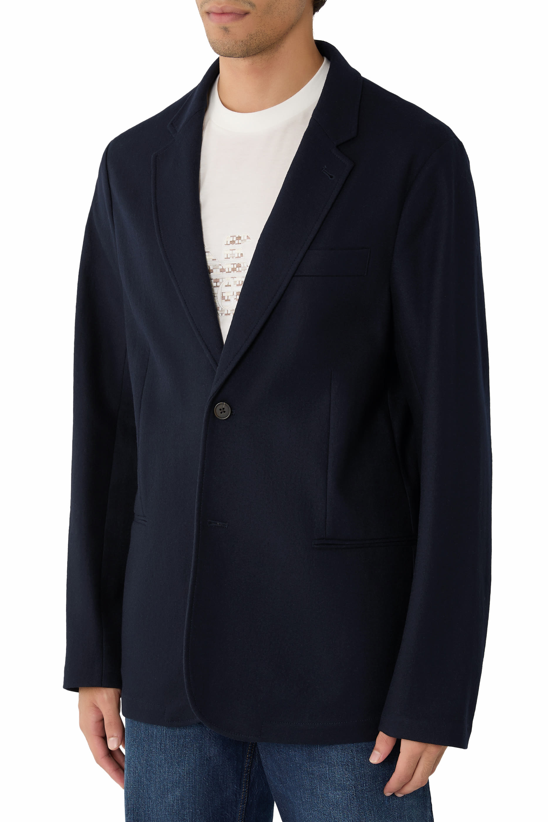 Travel Essentials Single-Breasted Virgin-Wool Flannel Blazer