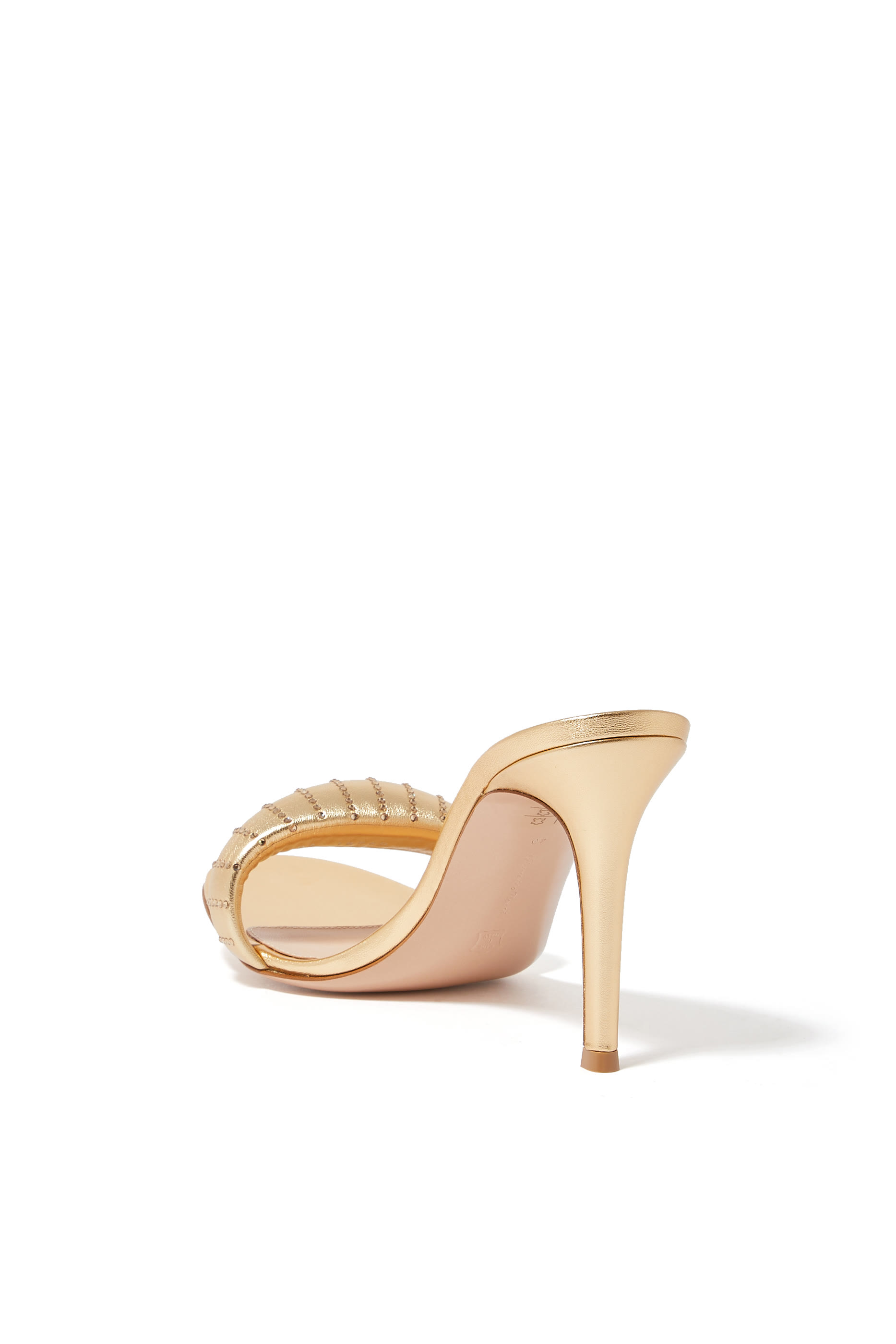 Bijoux 85 Crystal Embellished Metallic Leather Mules