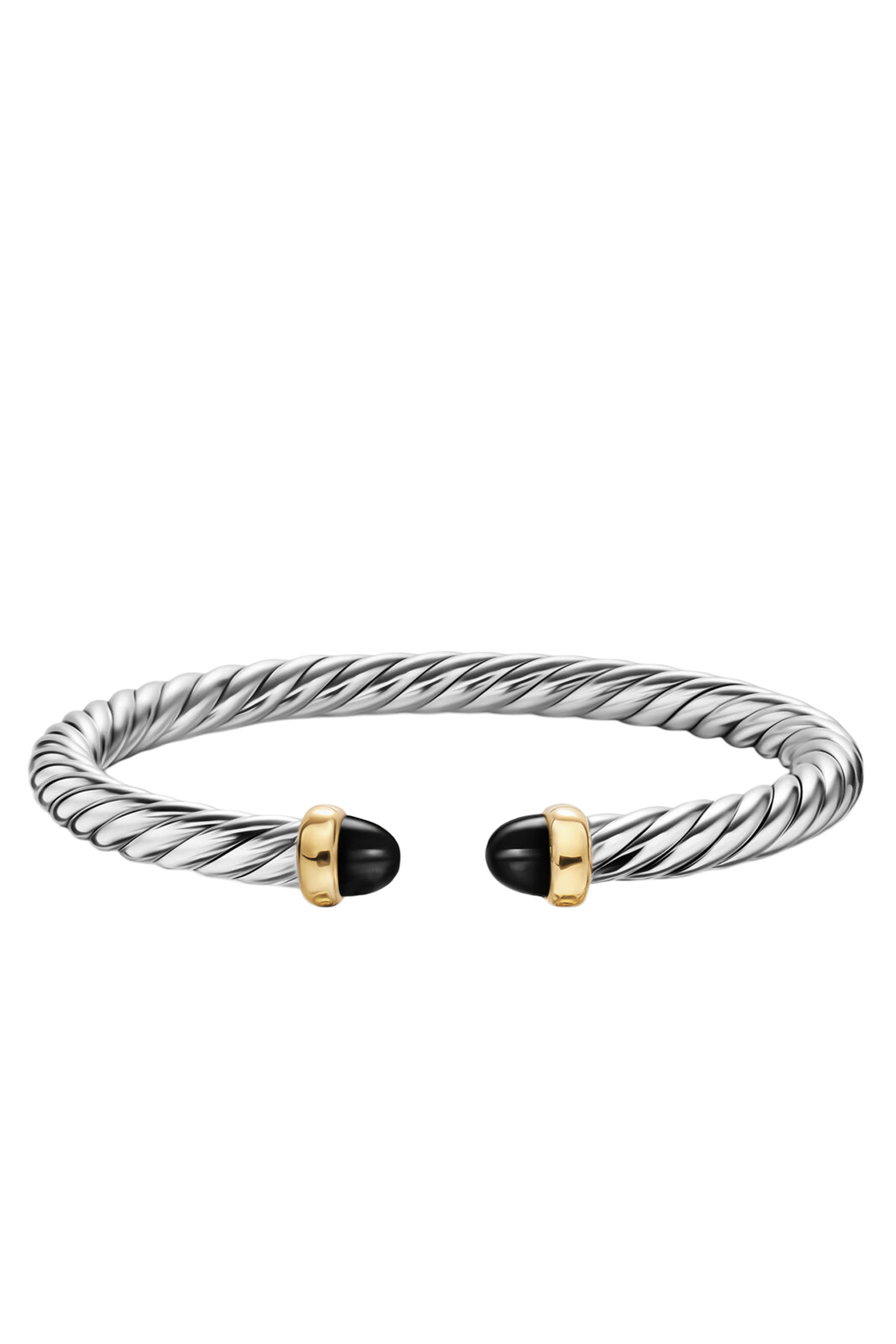 Cable Flex&reg; Bracelet, Sterling Silver, 14k Yellow Gold & Onyx