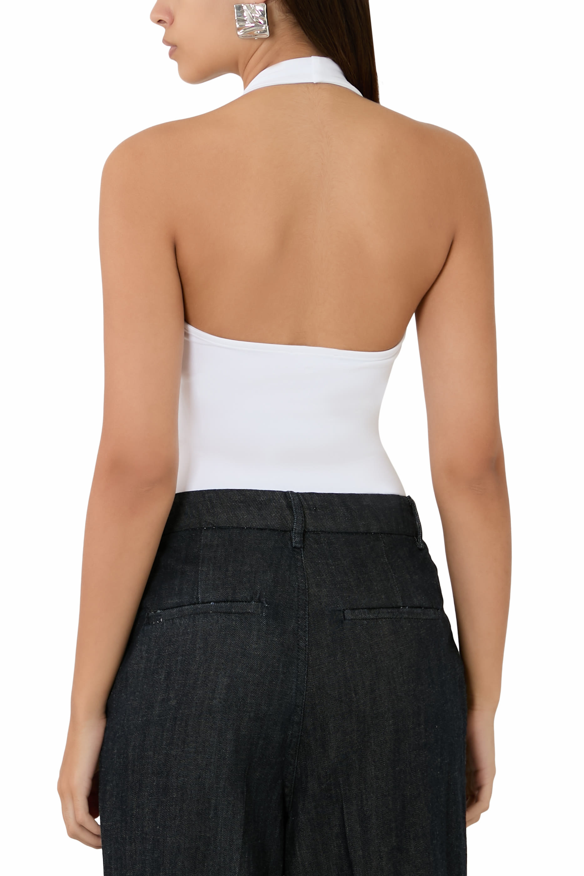 Sculpting Halter Square Neck Bodysuit