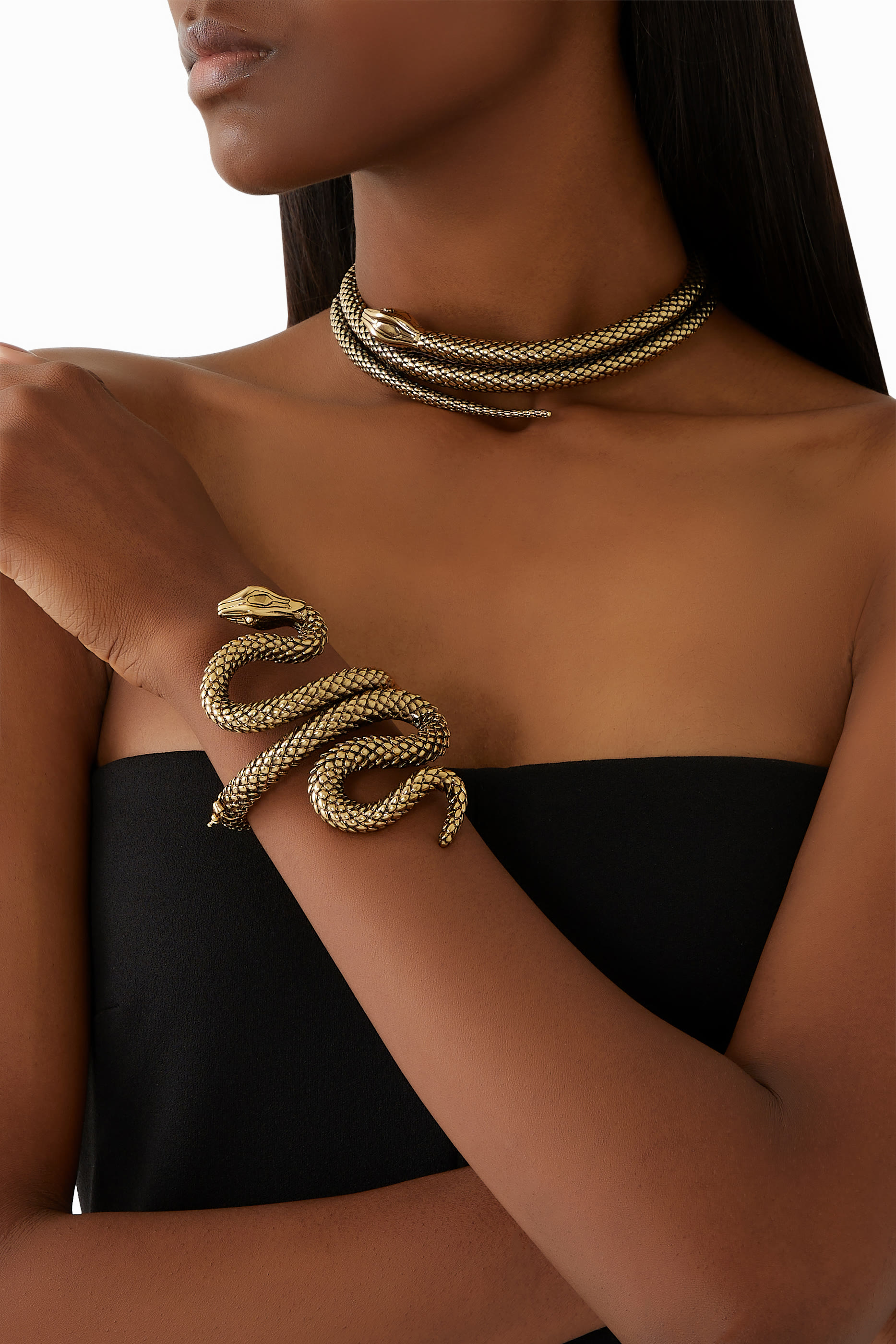 The Chlo&eacute; Snake Bracelet, Brass