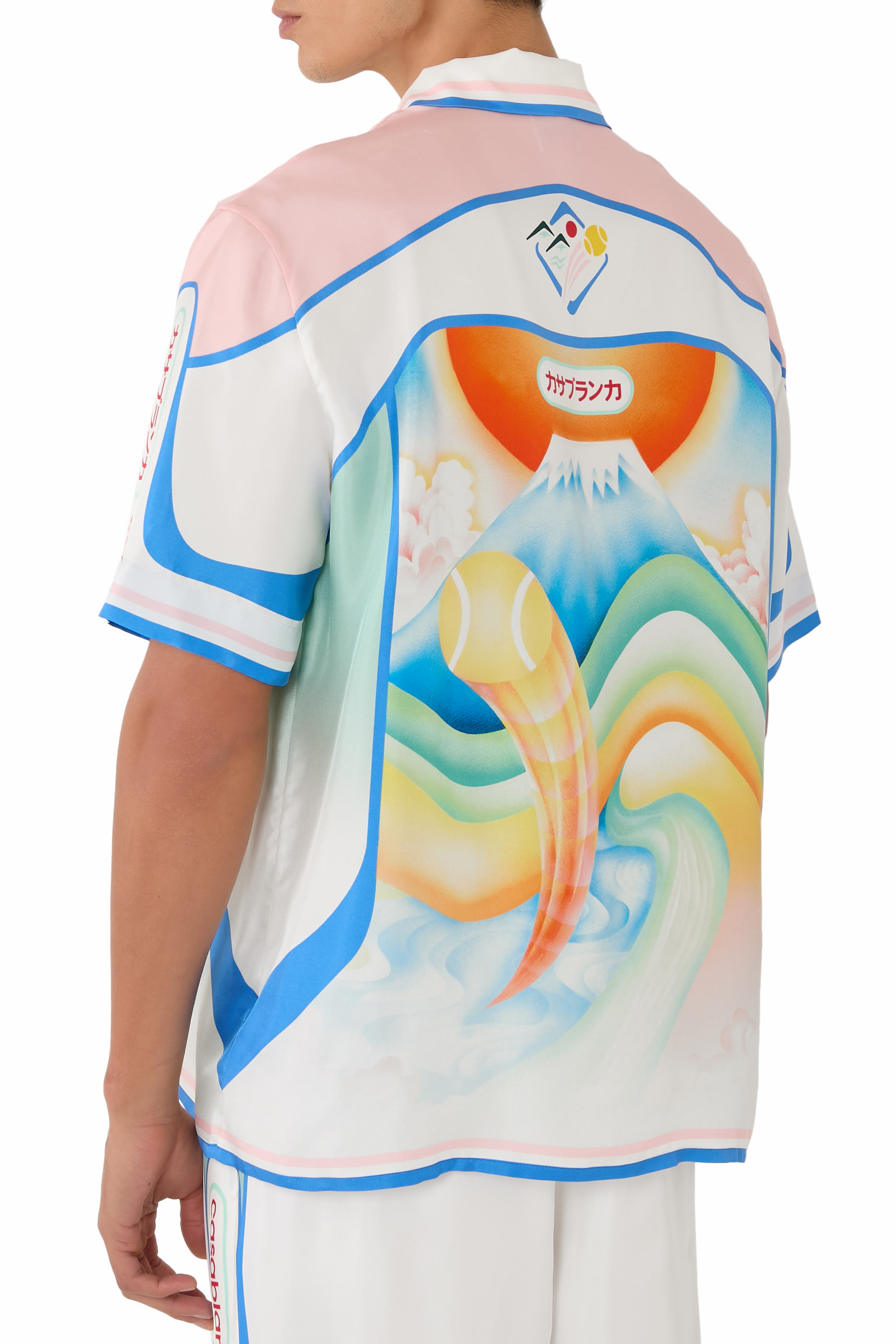  Fuji Dream Short-Sleeve Silk Shirt 
