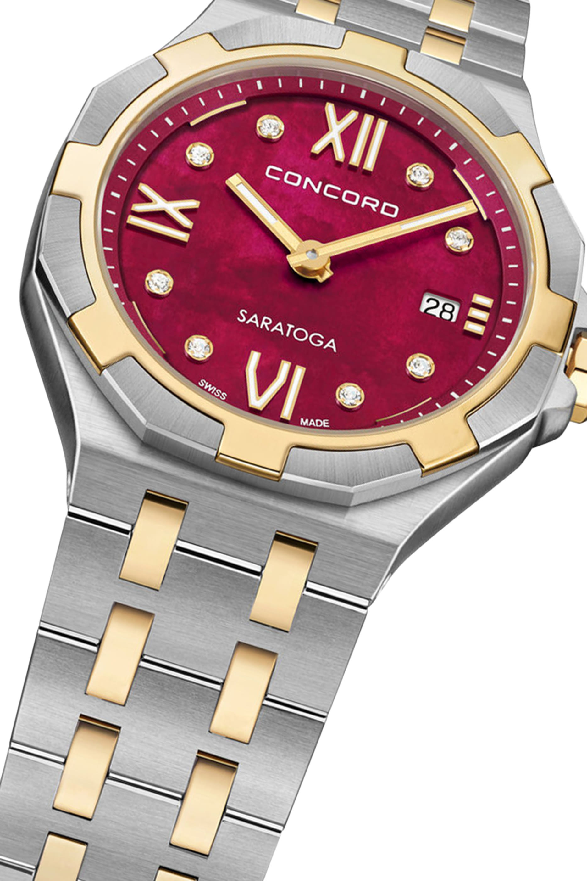 Saratoga Watch, Stainless Steel, 18k Yellow Gold & Sapphire Crystal, Diamonds