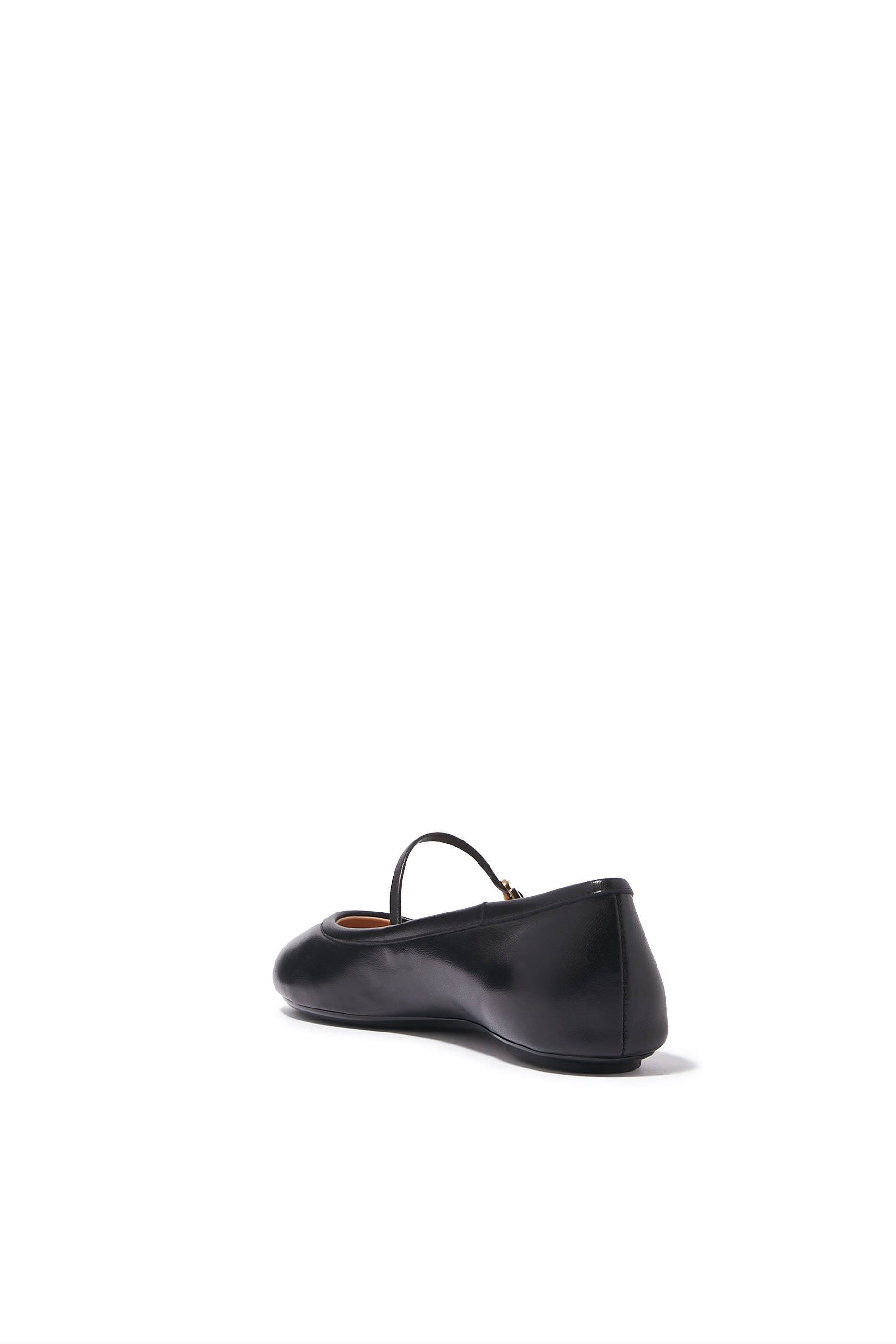 Carla Leather Ribbon Strap Ballerinas
