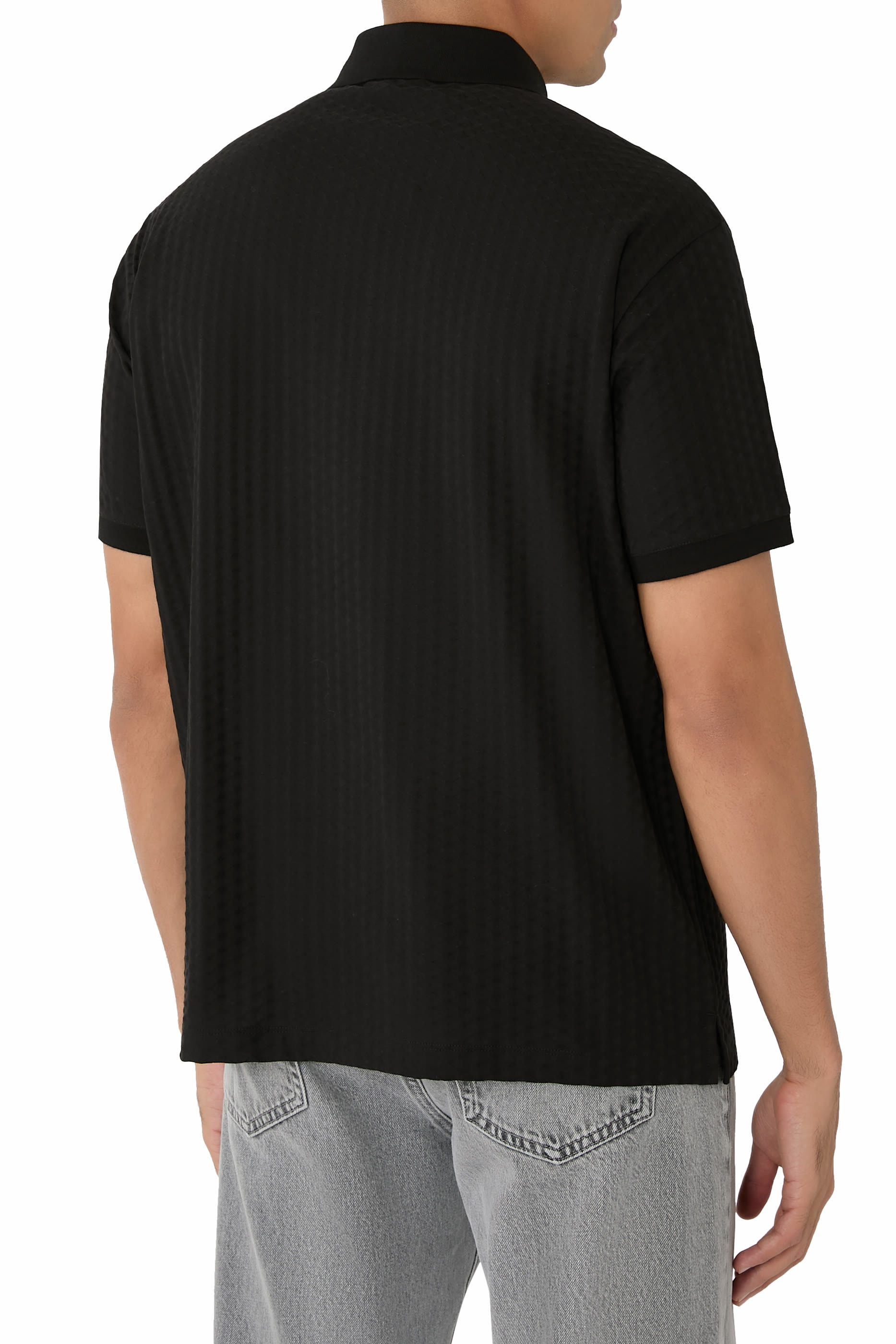  Horizontal Stripe Effect Polo 