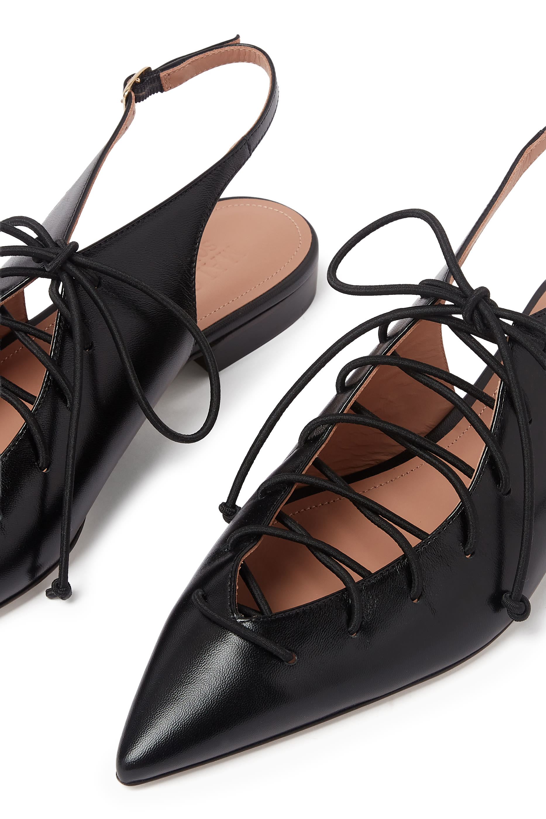  Alia Leather Lace-Up Flats