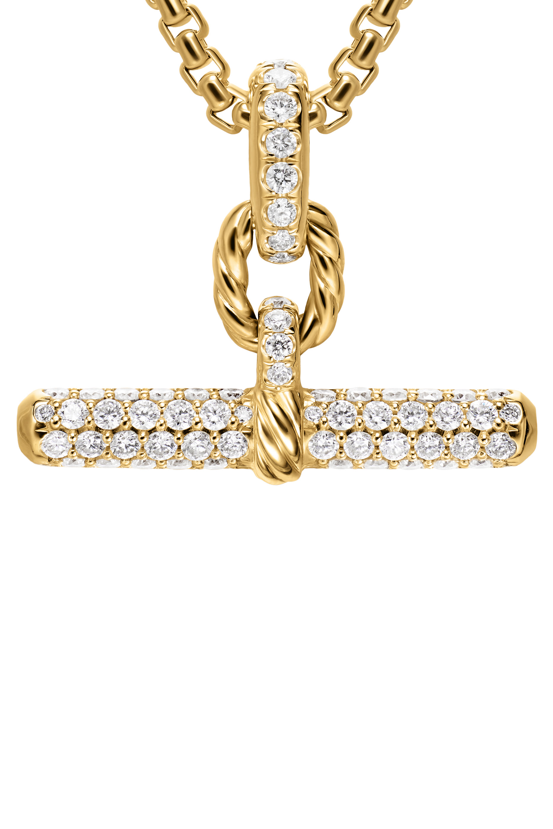 DY Madison&reg; Toggle Pendant, 18K Yellow Gold & Diamonds