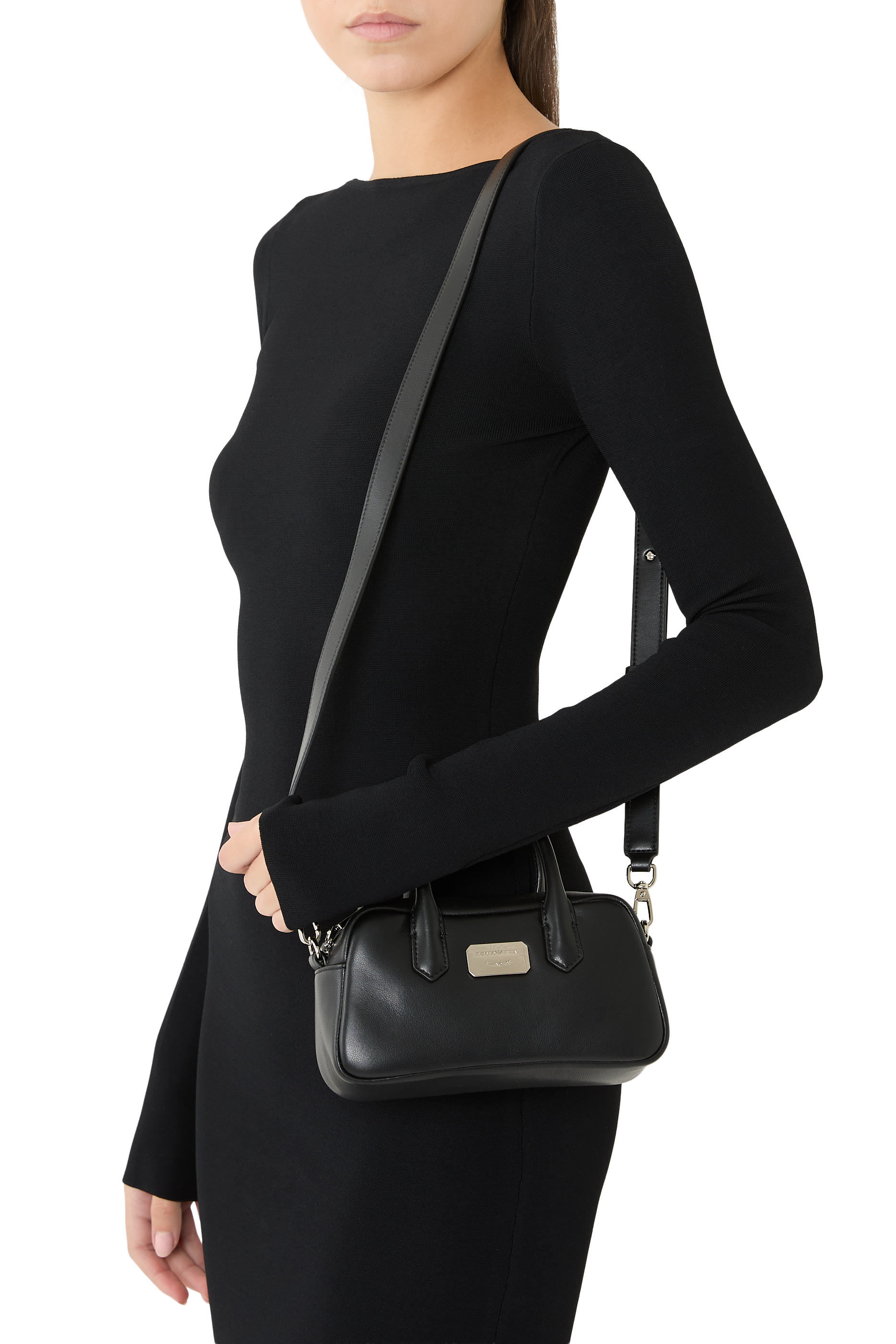 XS Logo Leather Tote Bag