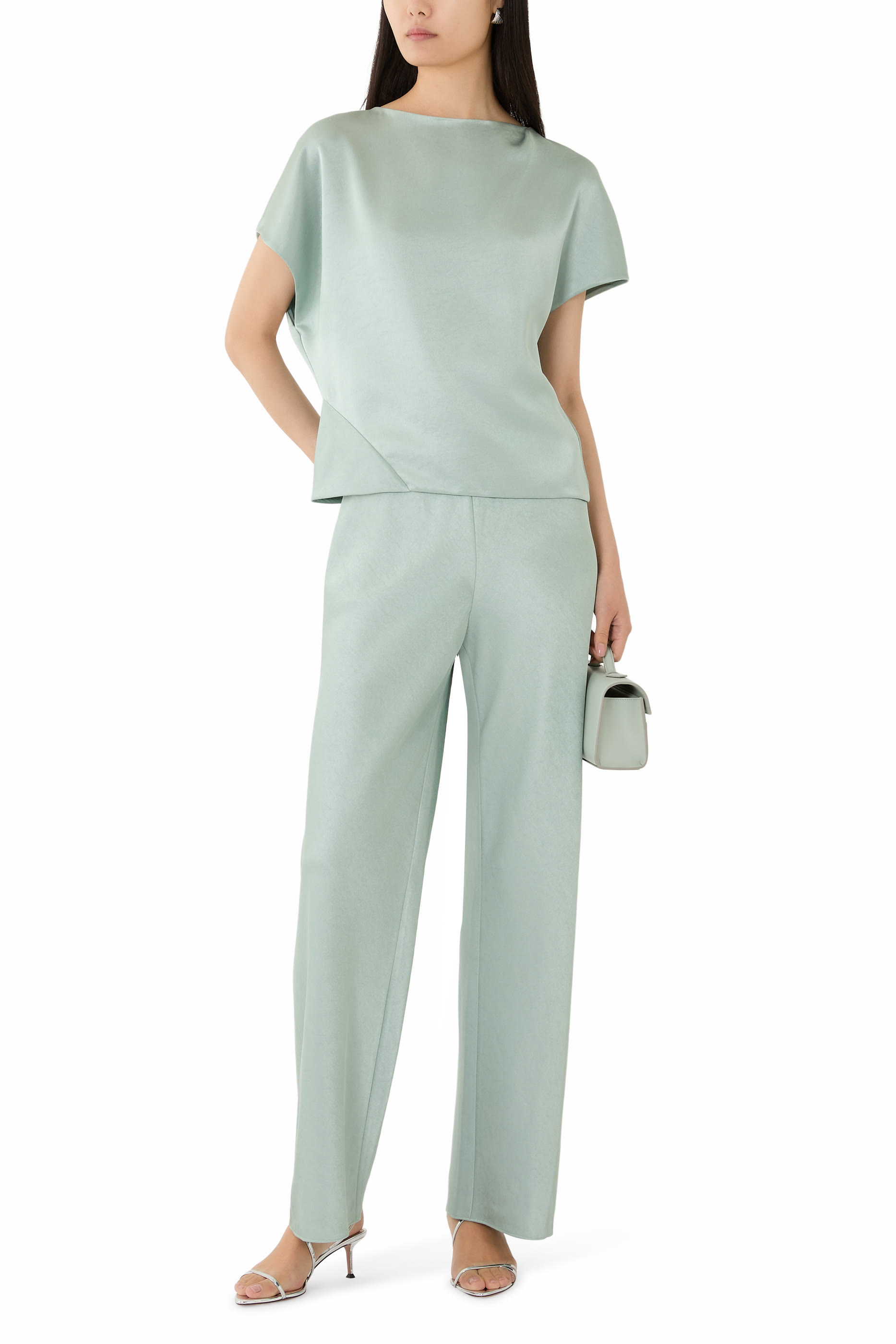  Draped Dolman Sleeve Blouse