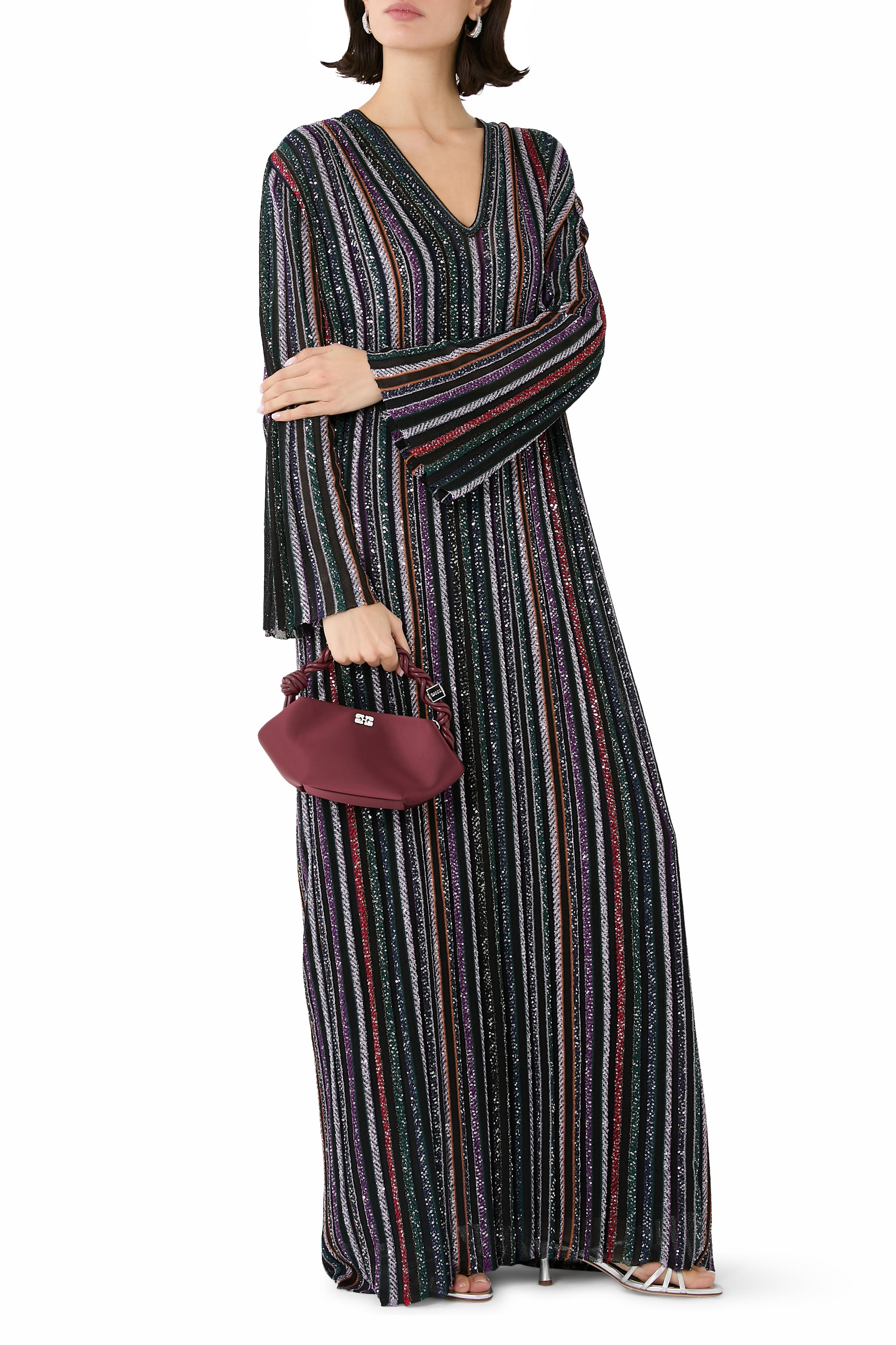 Striped Partial Long Dress