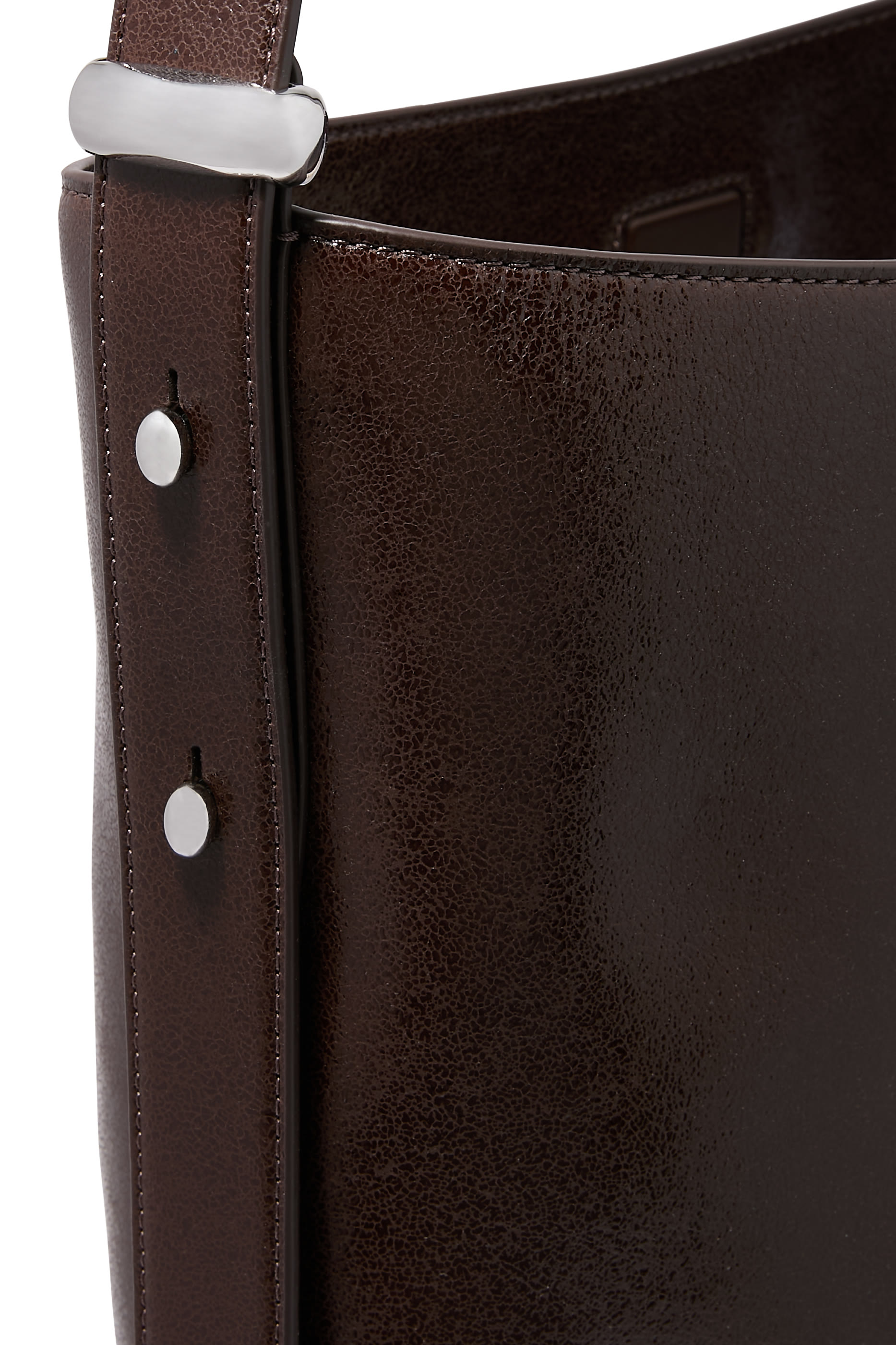 Halo Glazed Leather Large Bucket Bag 