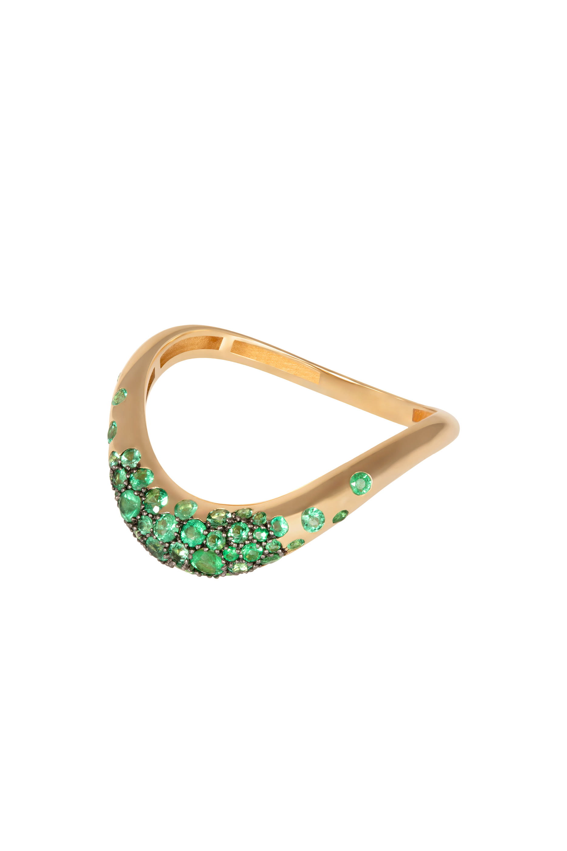 Boa Full Gem Ring, 18k Yellow Gold & Emerald