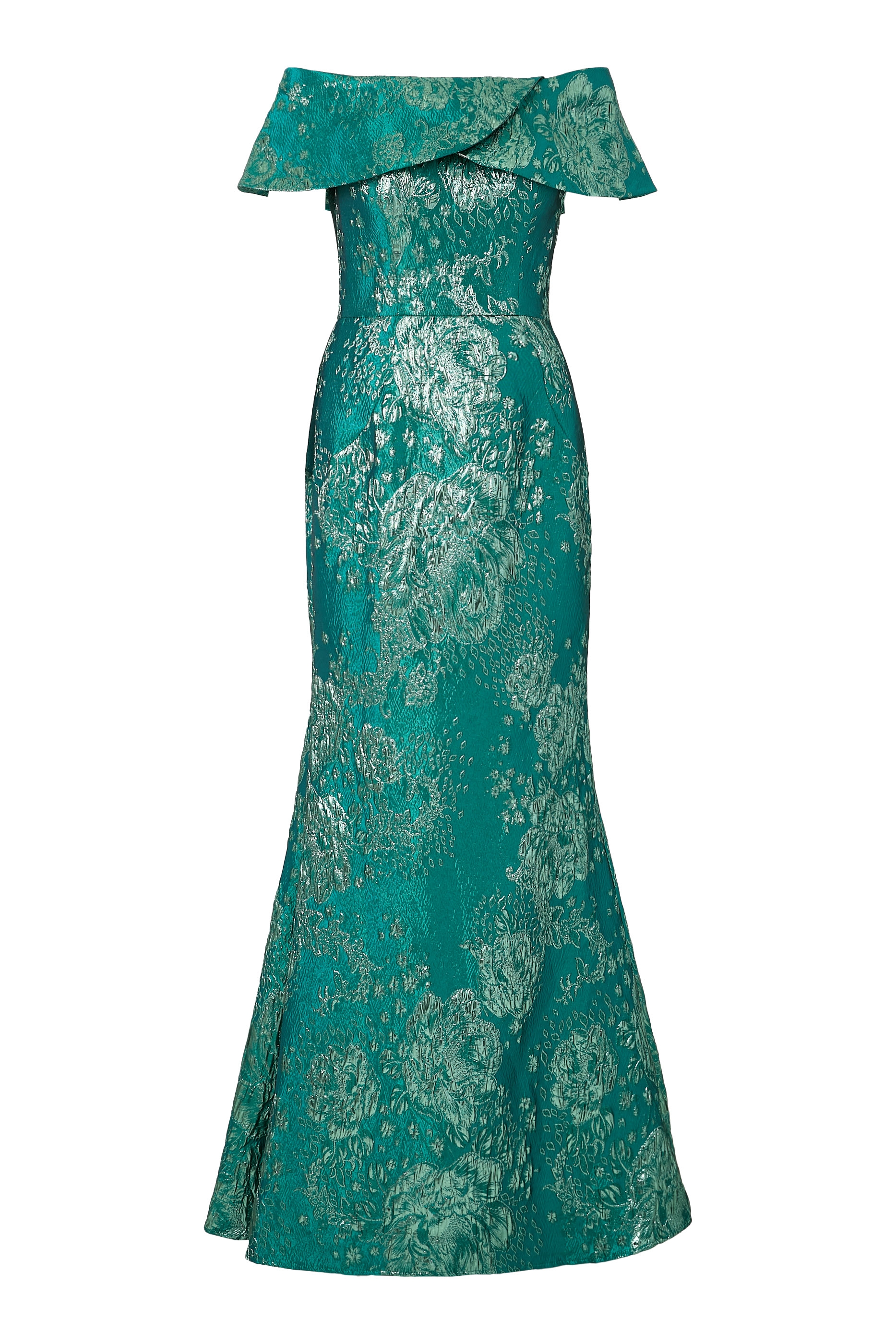 Off-Shoulder Jacquard Gown