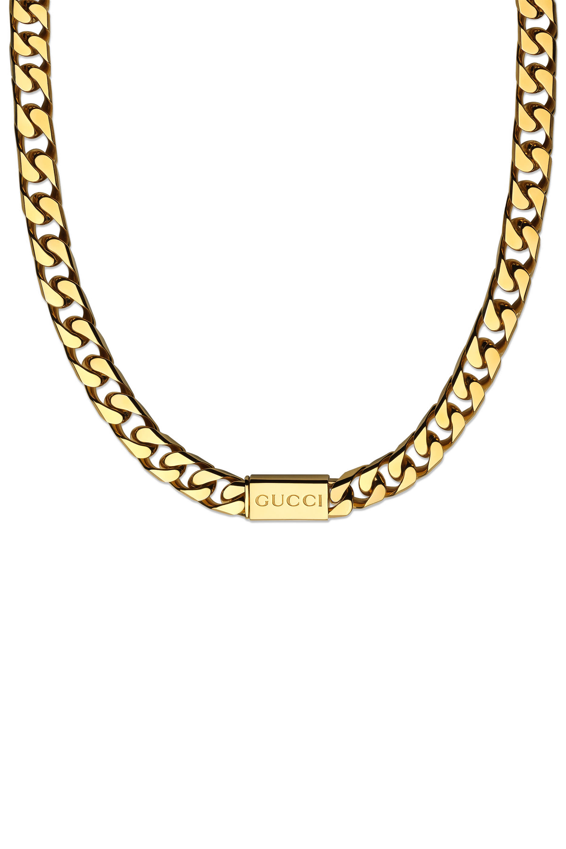 Logo Script Tag Chain Necklace