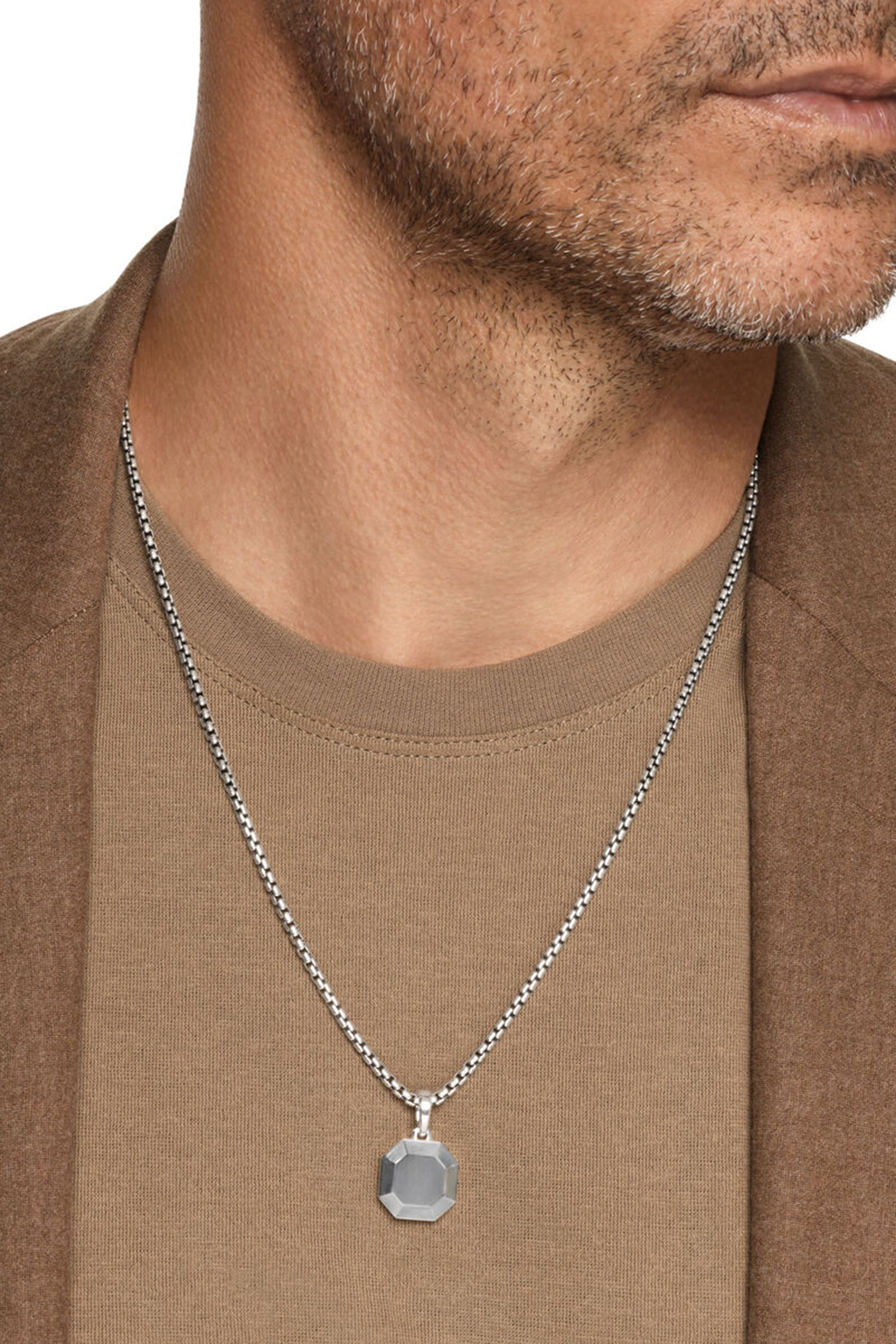 Faceted Amulet, Sterling Silver