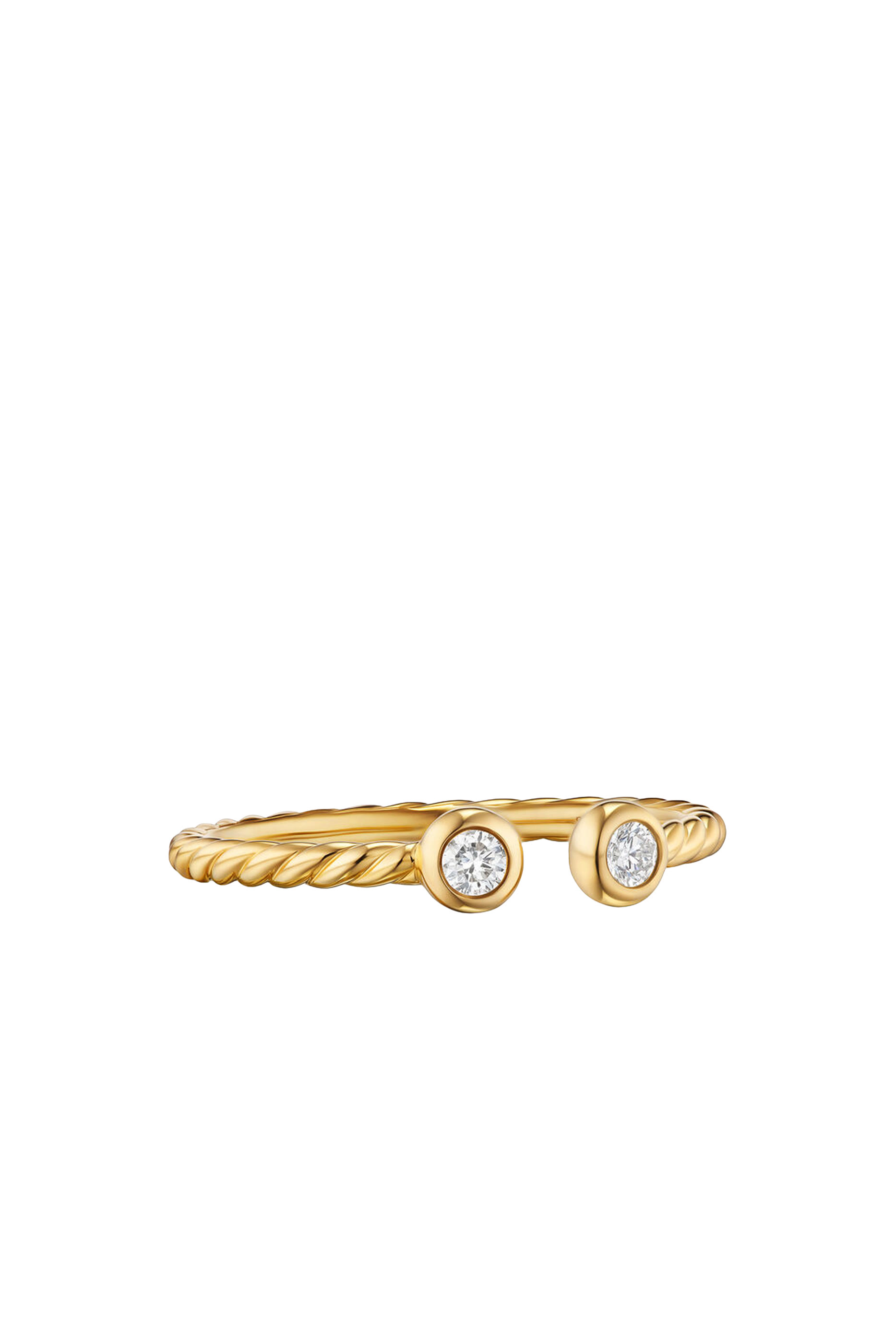 Petite Modern Renaissance&reg; Open Round Ring, 18K Yellow Gold & Diamonds