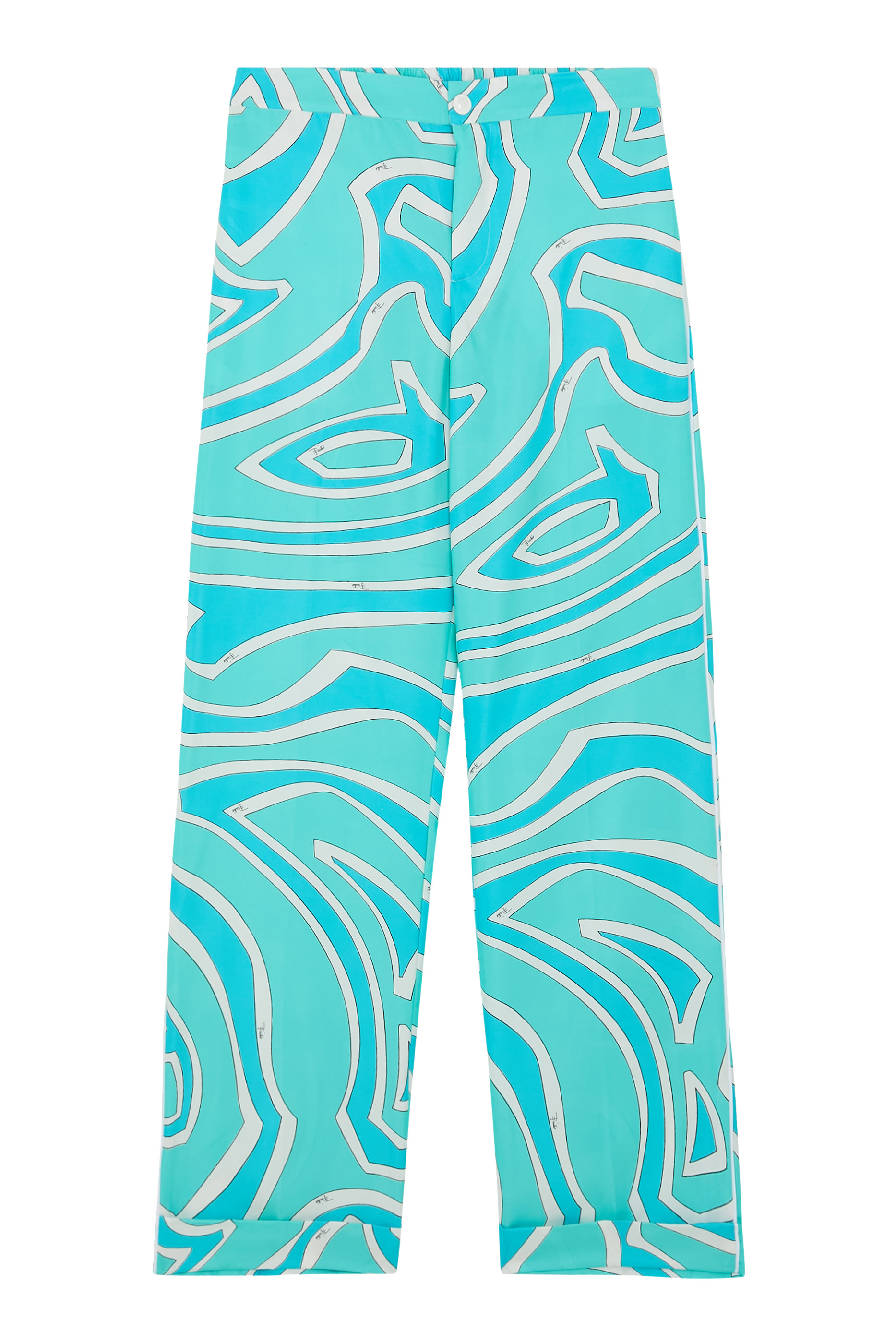 Printed Silk Twill Wide-Leg Pants