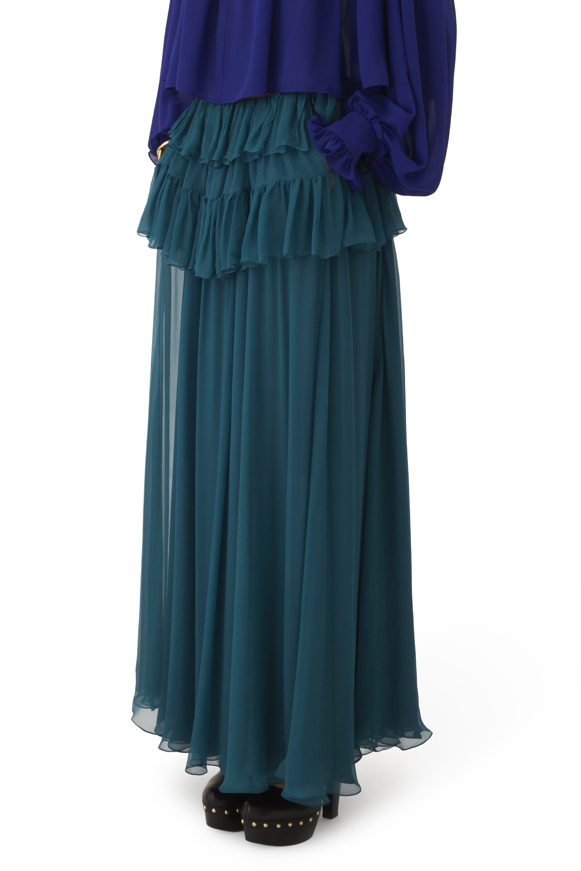 Tiered Ruffles Long Skirt