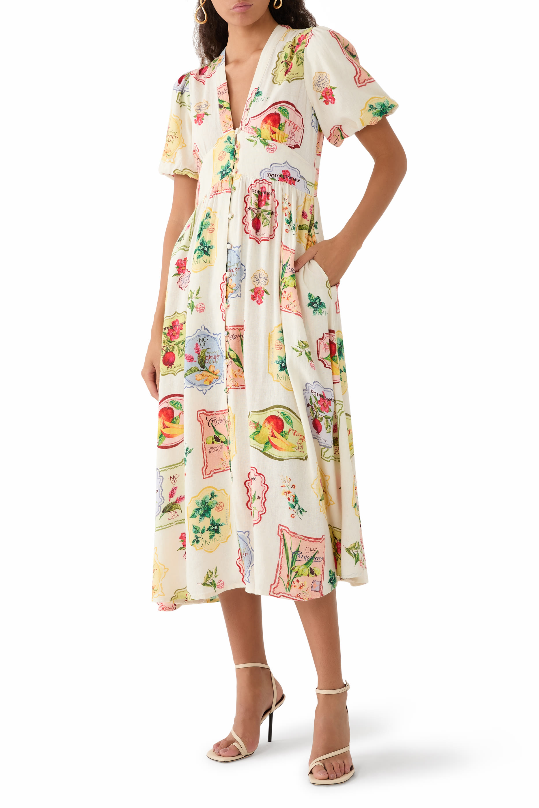 Printed Starlight Midi Dress