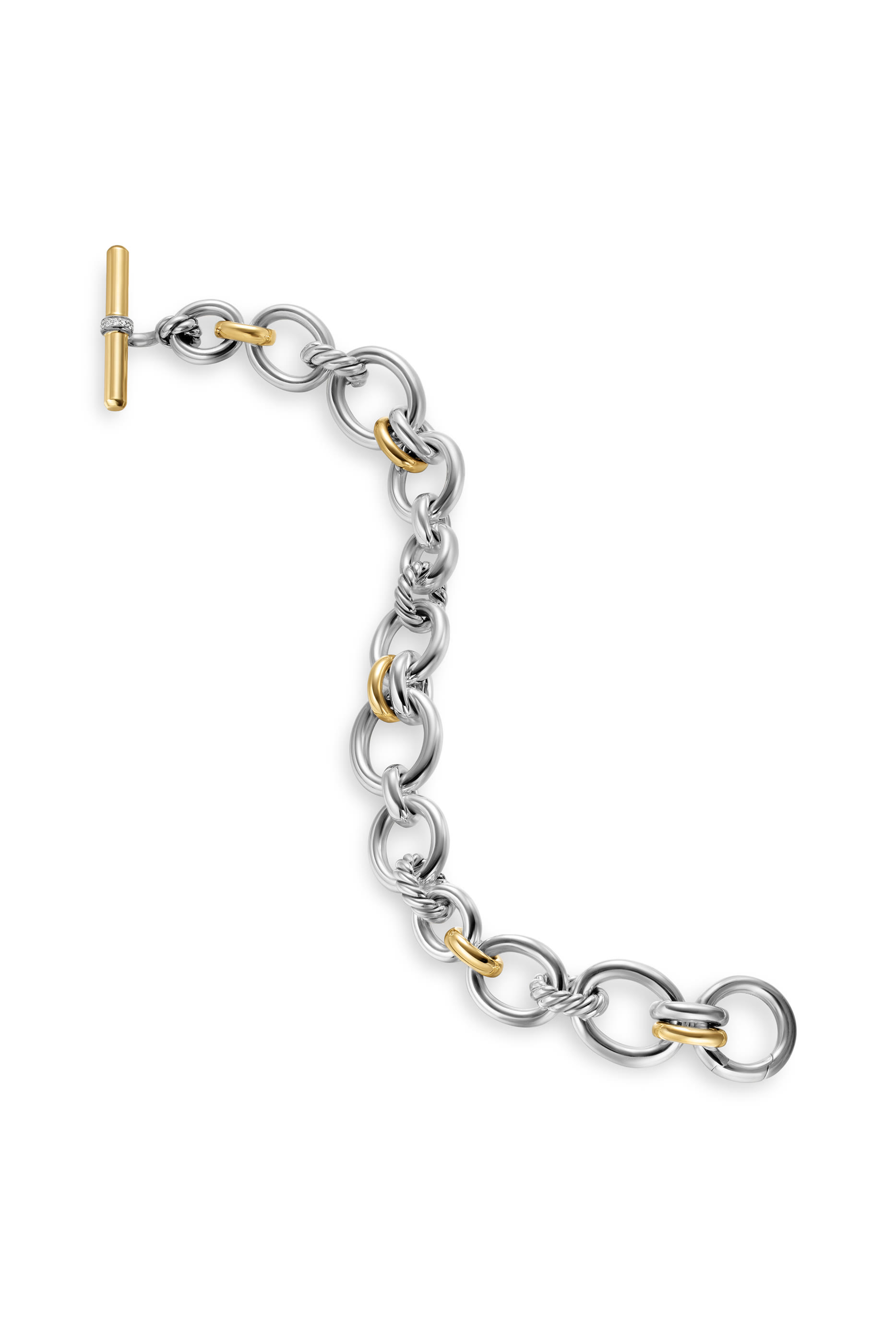  DY Mercer&reg; Chain Bracelet, Sterling Silver with 18K Yellow Gold & Diamonds