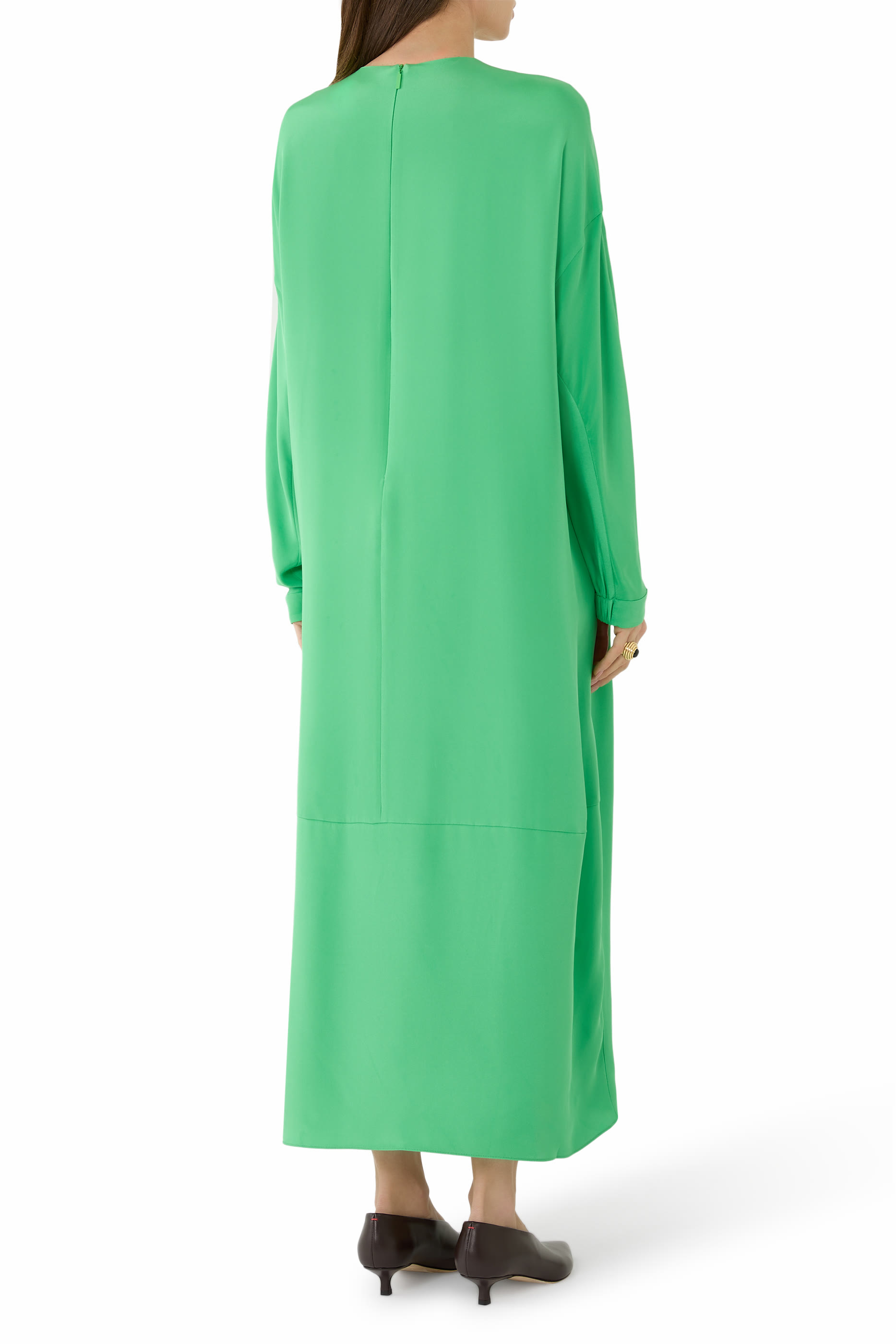 4-Ply Silk Long Sleeve Cocoon Dress
