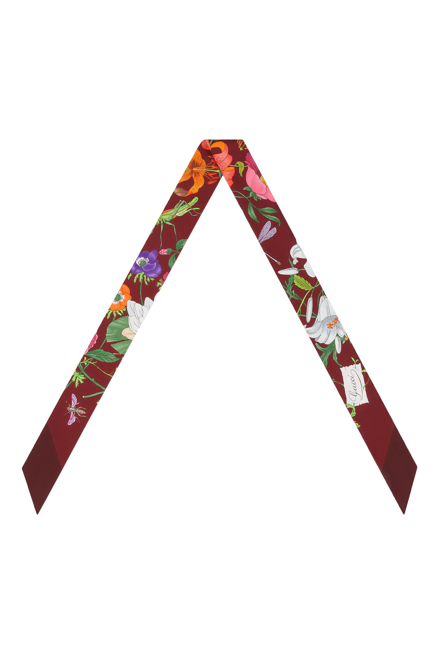 Printed Silk Twill Neck Bow 