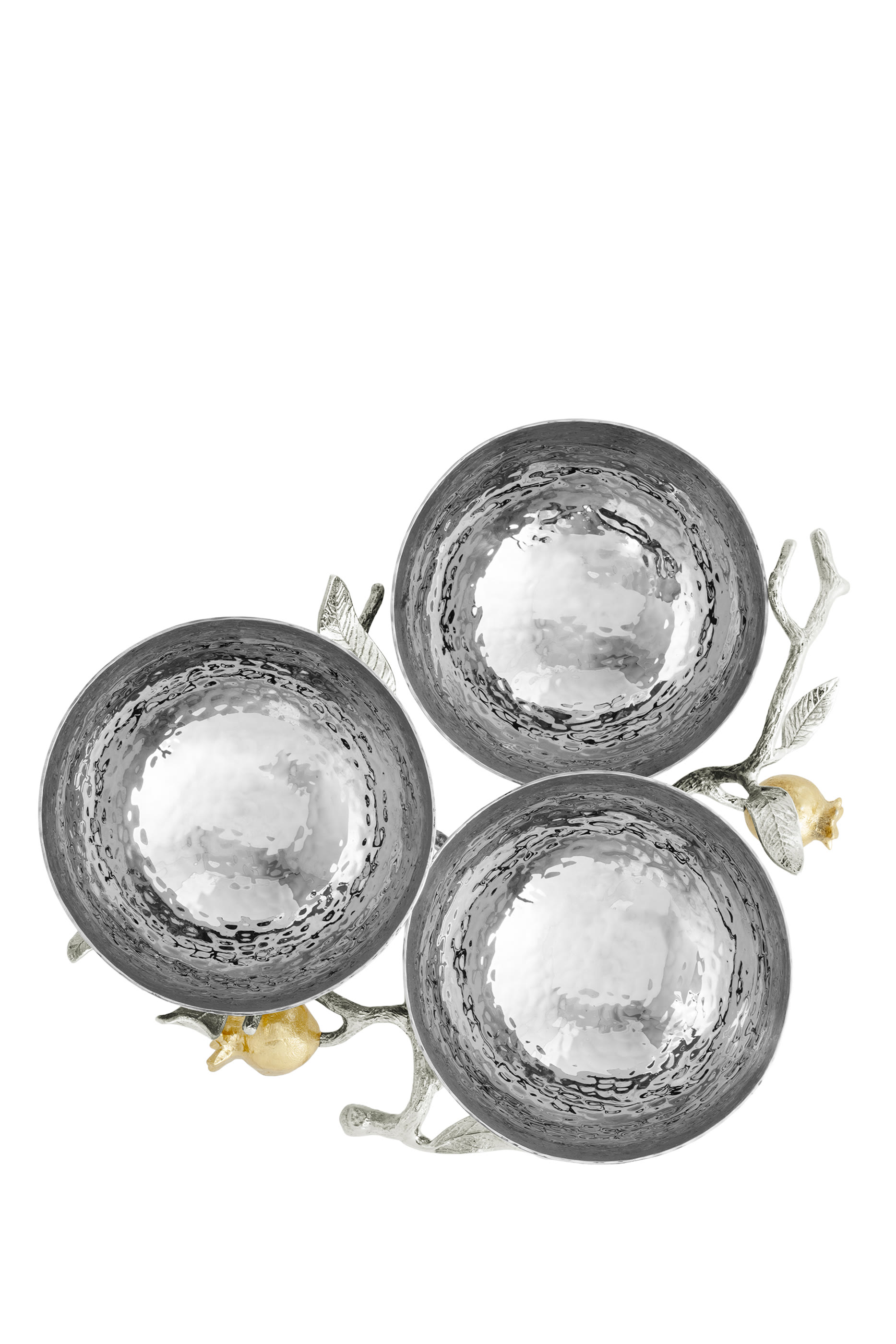 Pomegranate Silver & Gold Triple Bowl