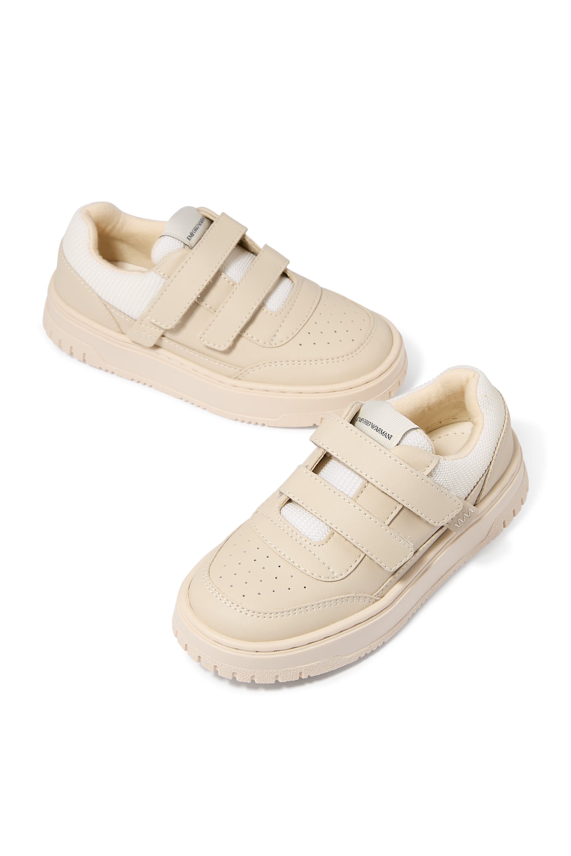  Leather Sneakers with Mesh Details