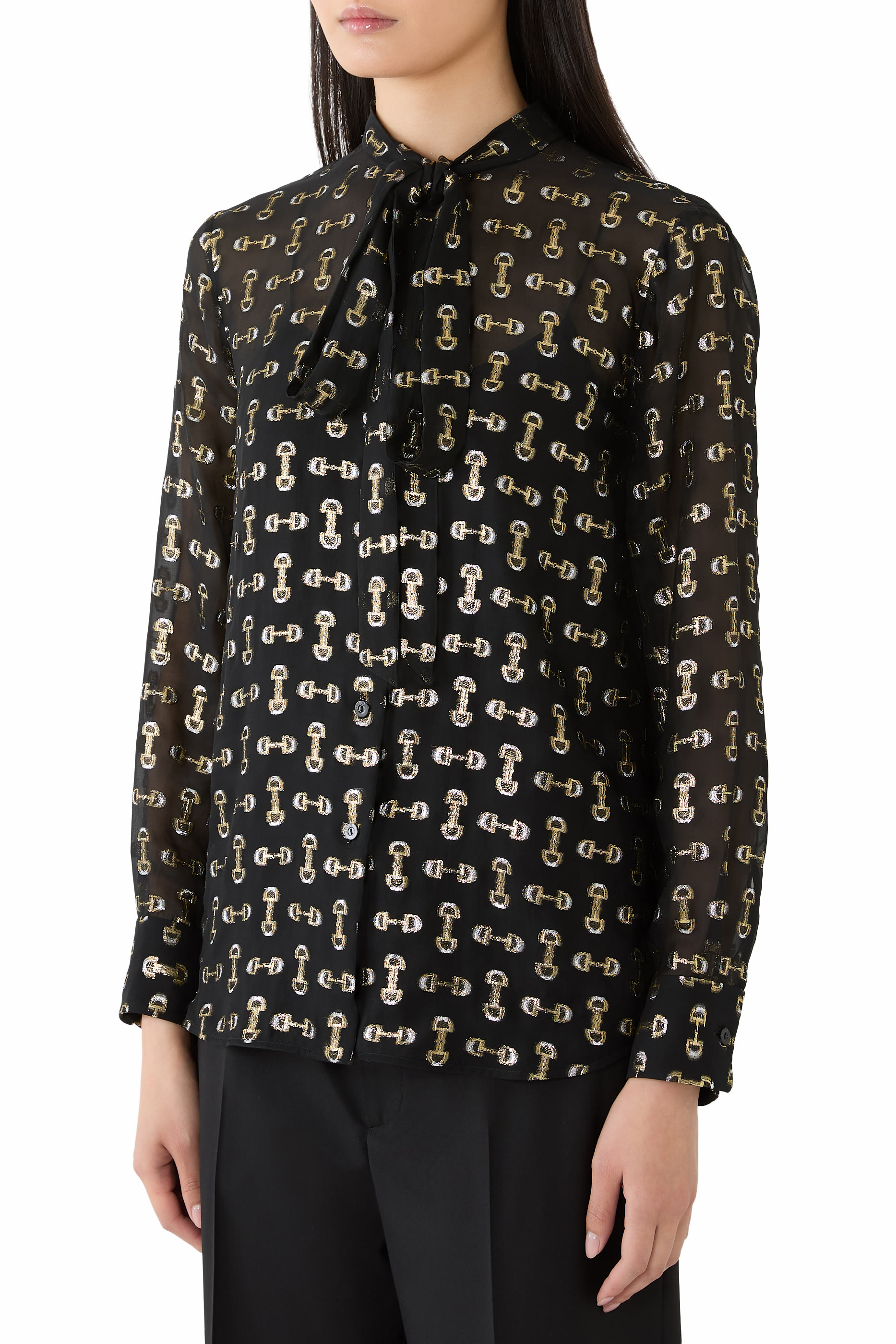 Horsebit Silk Fil Coup&eacute; Shirt 