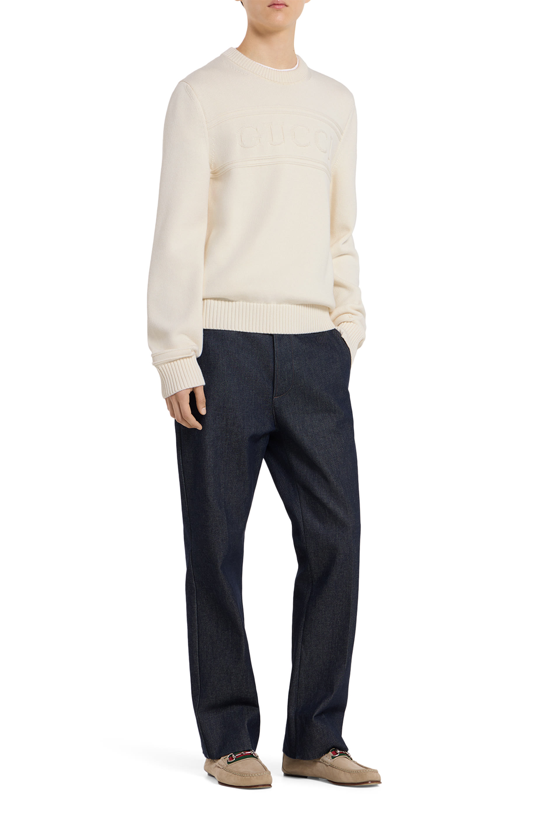 Logo Knit Cotton Wool Jumper 